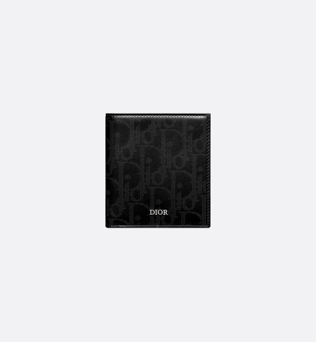 Vertical Bifold Wallet Black Dior Oblique Galaxy Leather