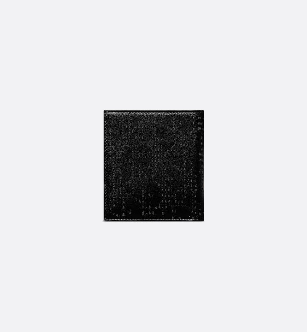 Vertical Bifold Wallet Black Dior Oblique Galaxy Leather