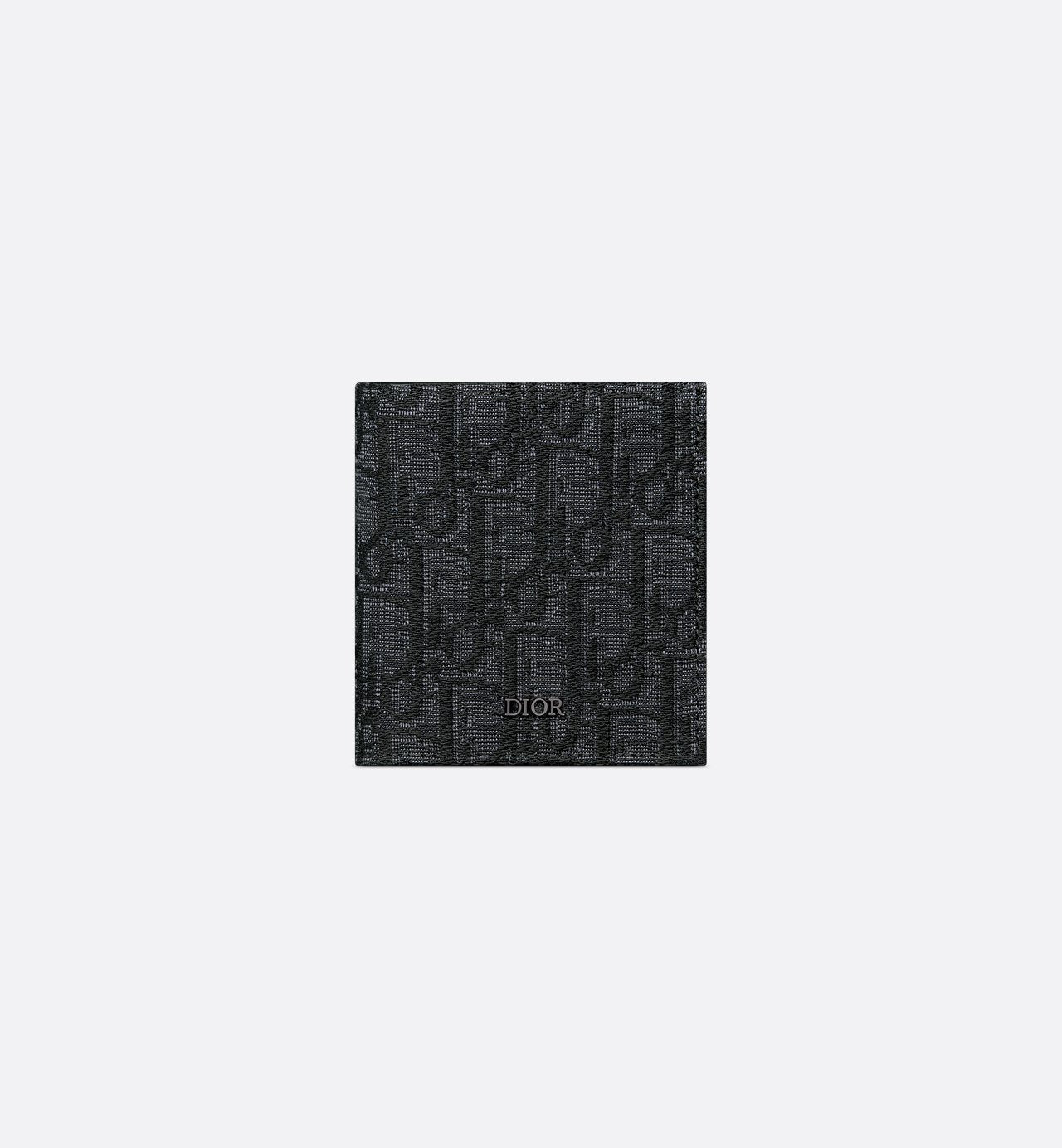 Vertical Bifold Wallet Black Dior Oblique Jacquard