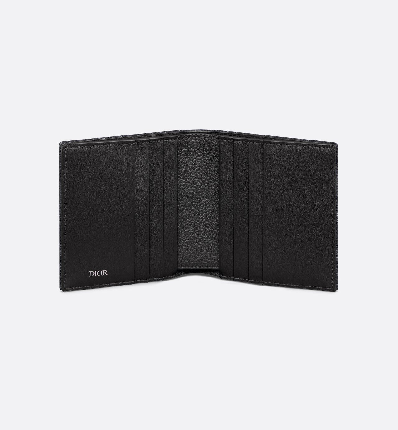 Vertical Bifold Wallet Black Dior Oblique Jacquard