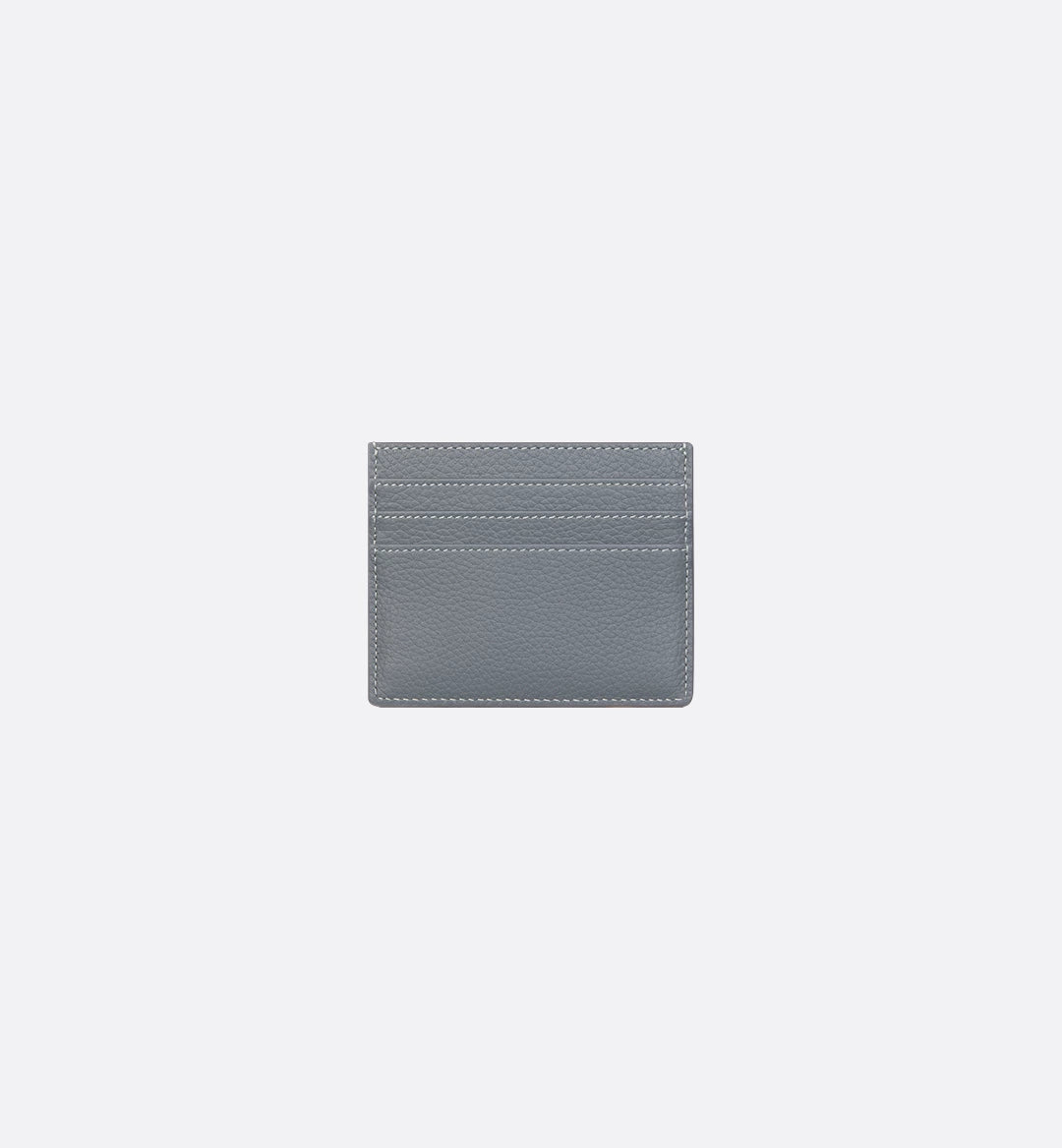 Cd Icon Card Holder Deep Gray Grained Calfskin