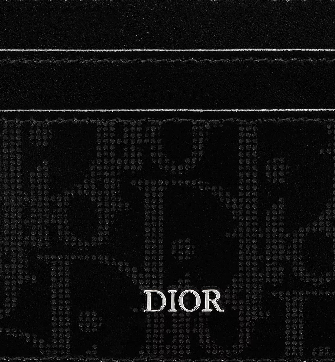 Card Holder Black Dior Oblique Galaxy Leather