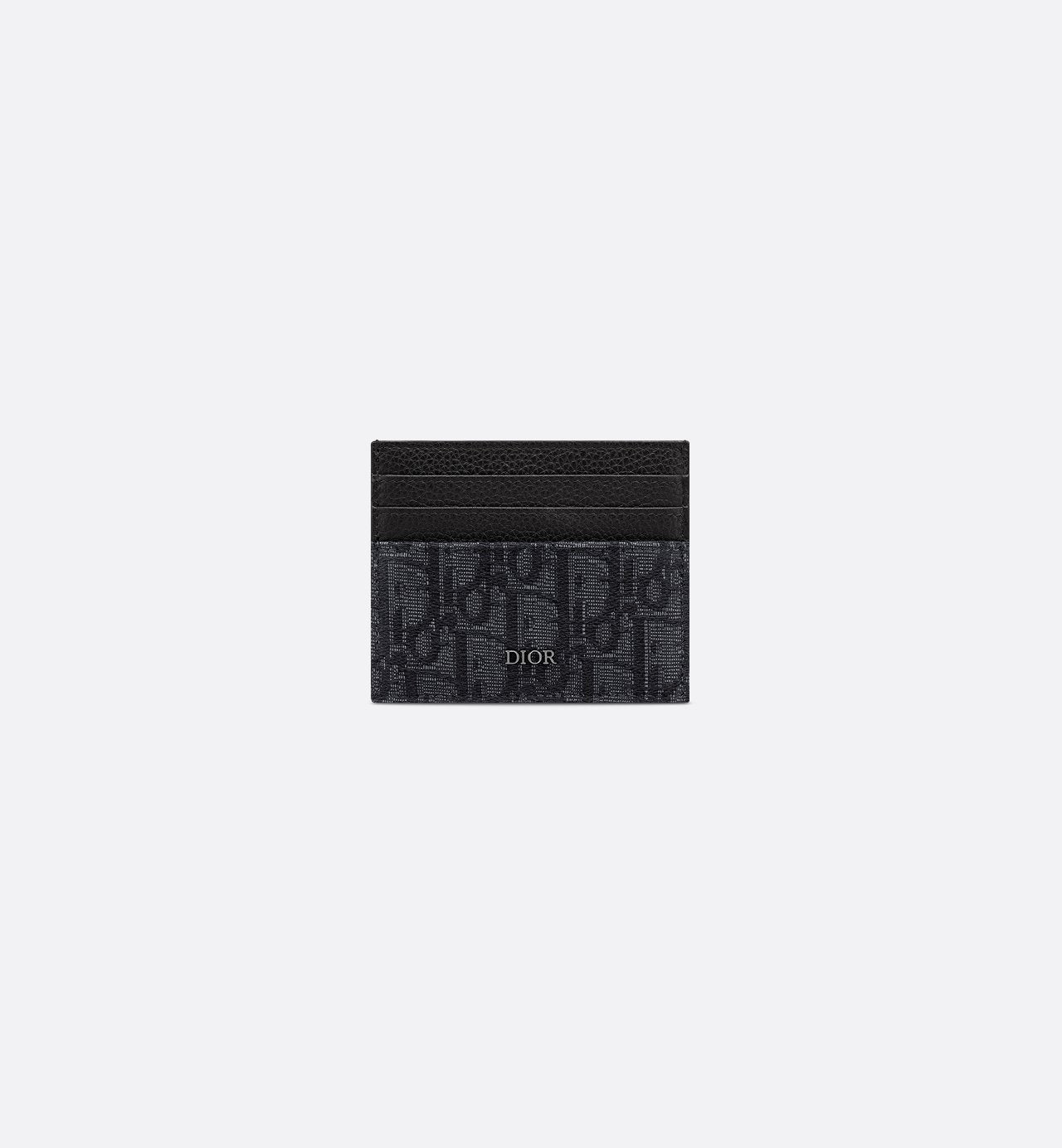 Card Holder Black Dior Oblique Jacquard And Black Grained Calfskin