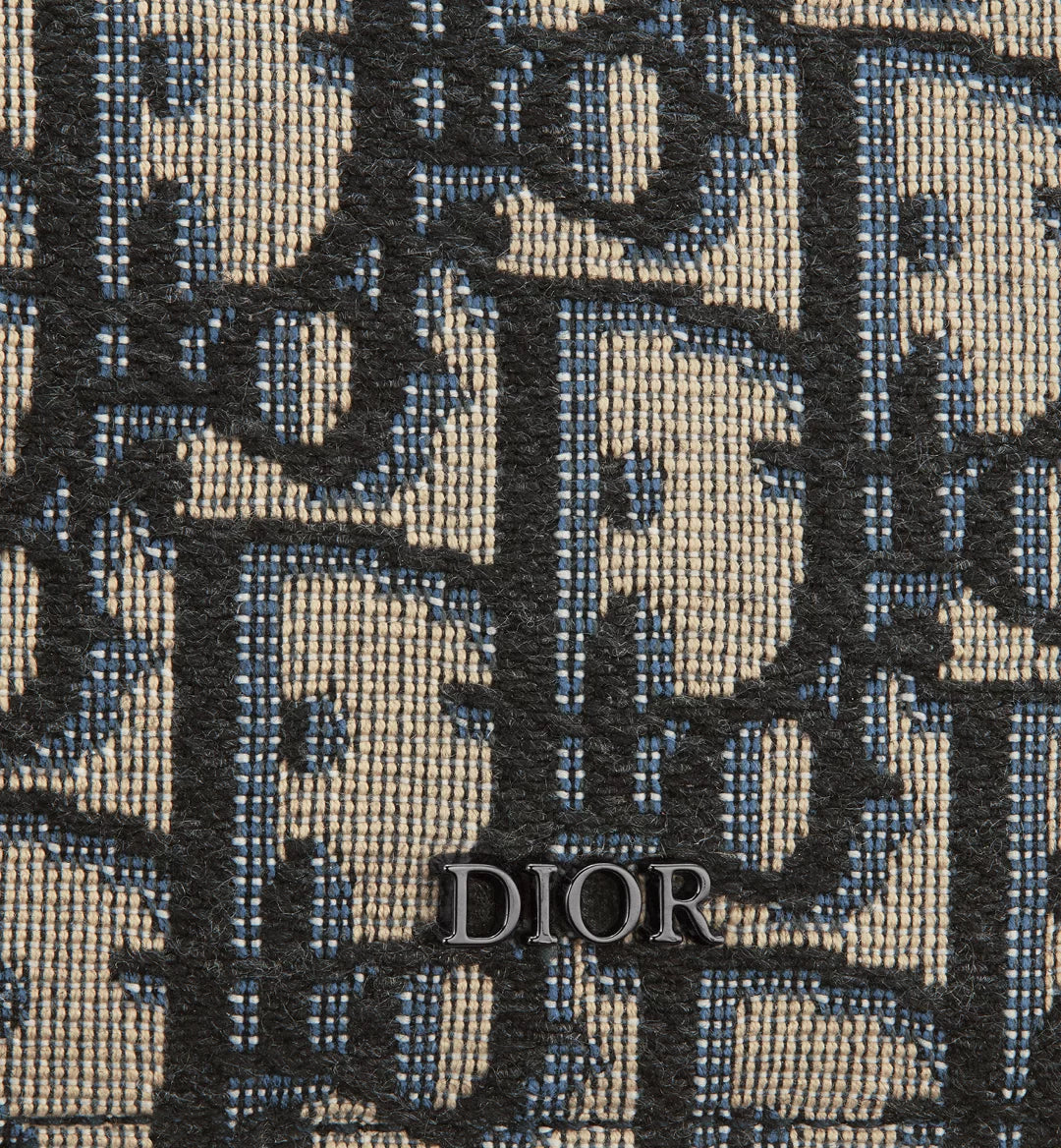 Card Holder Beige And Black Dior Oblique Jacquard With Black Grained Calfskin