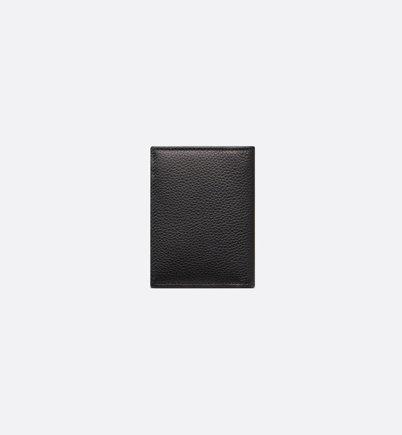 Cd Icon Vertical Bifold Card Holder Black Grained Calfskin