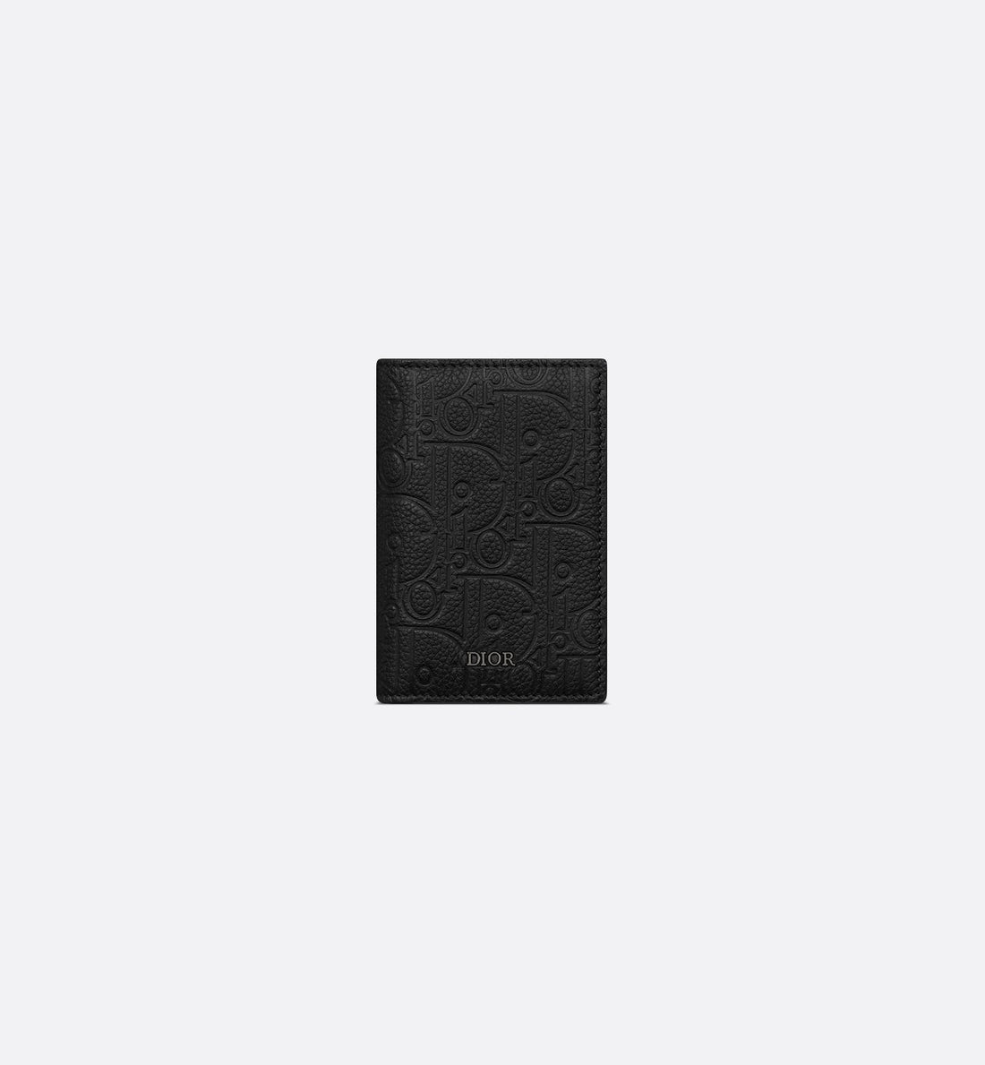 Vertical Bifold Card Holder Black Dior Gravity Leather