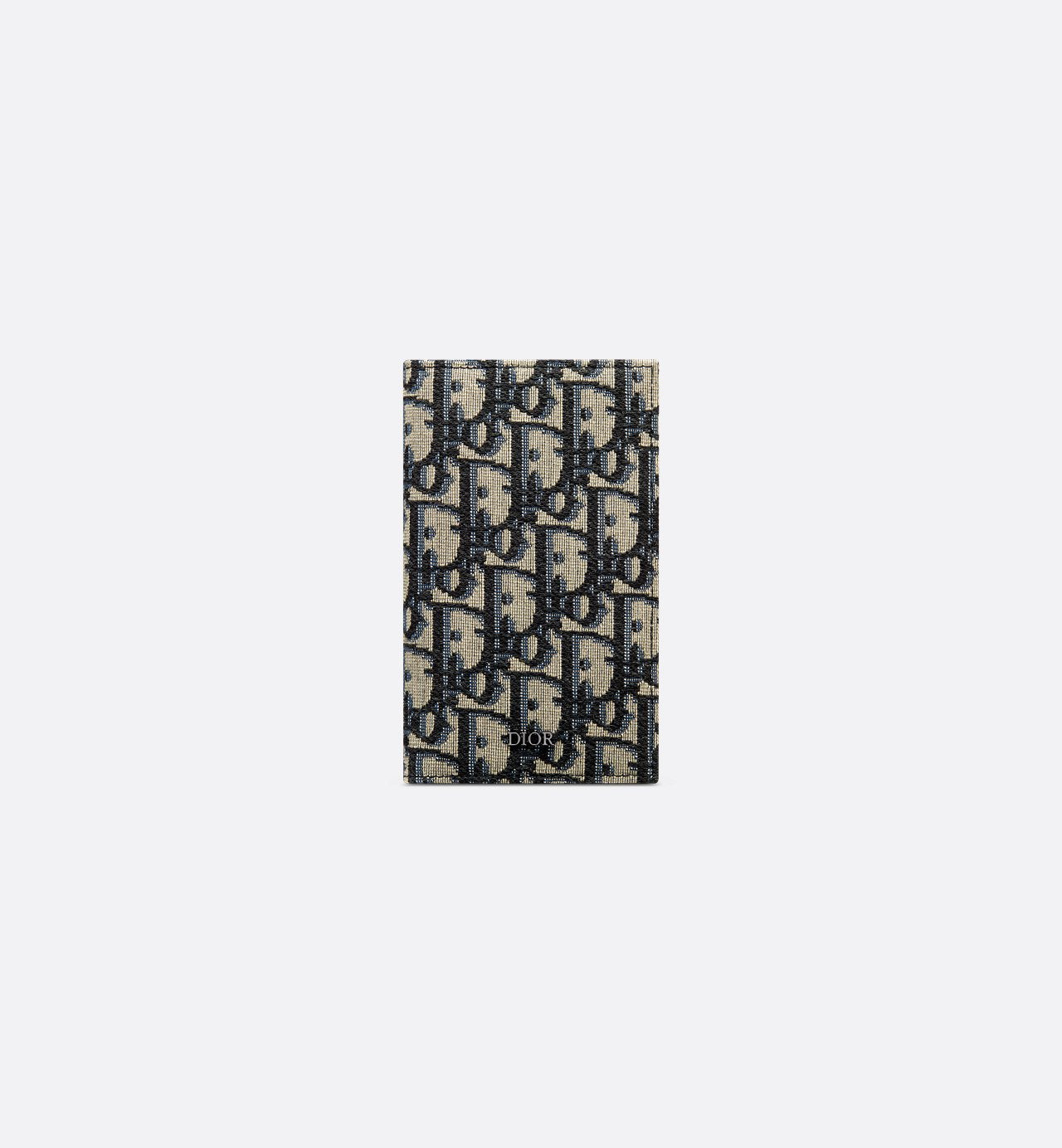 Long Bifold Card Holder Beige And Black Dior Oblique Jacquard