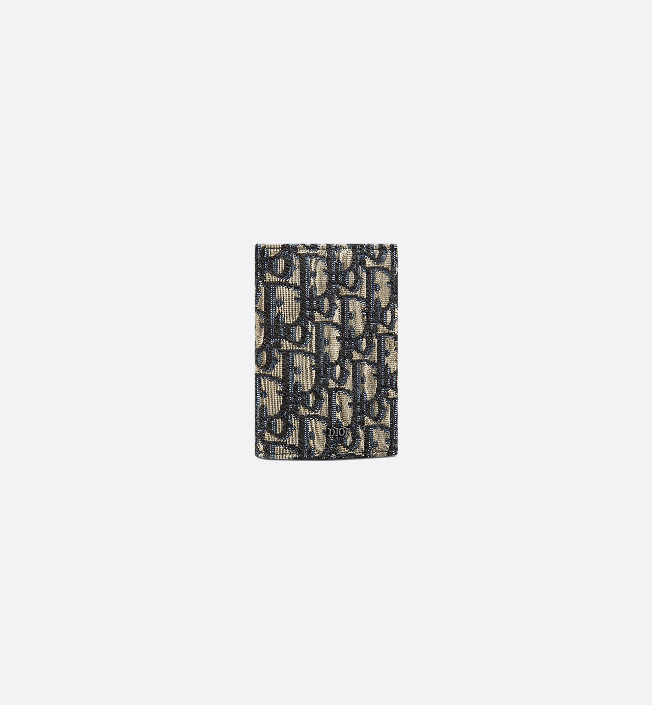 Bi-Fold Card Holder Beige And Black Dior Oblique Jacquard