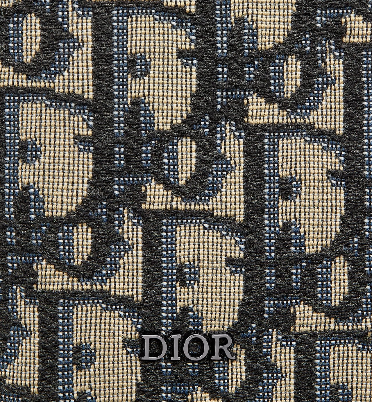 Bi-Fold Card Holder Beige And Black Dior Oblique Jacquard