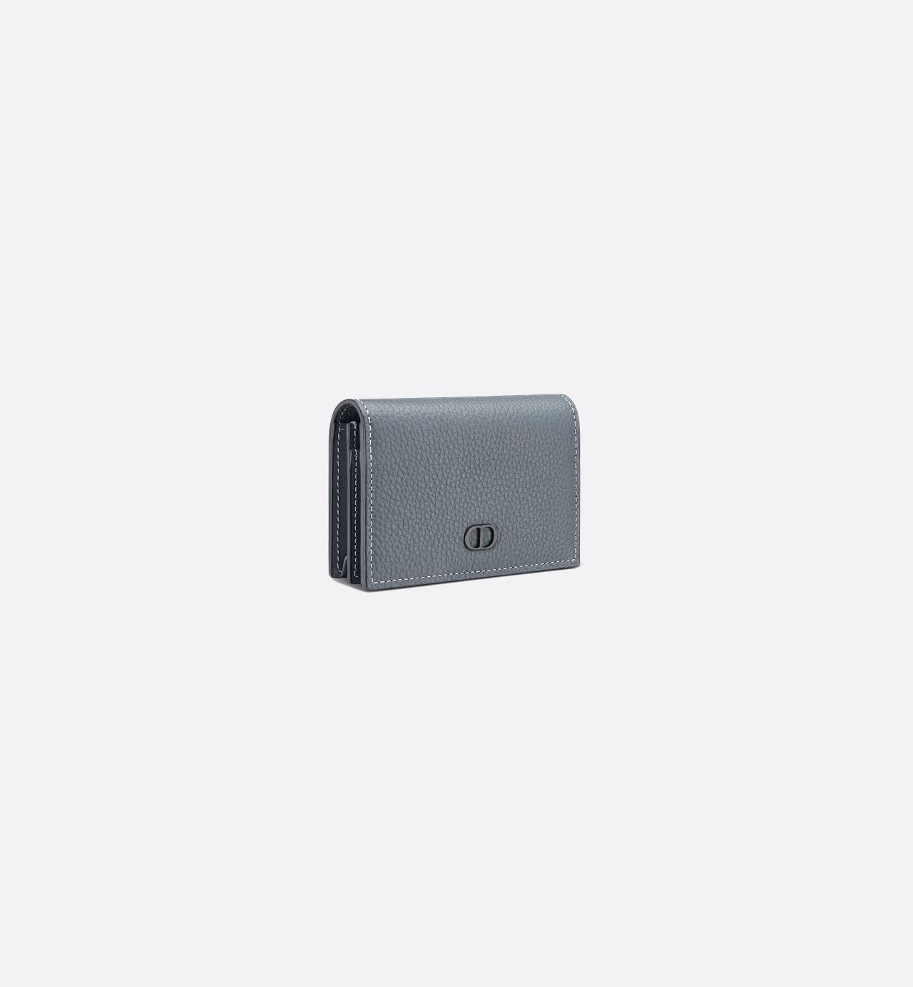 Cd Icon Business Card Holder Deep Gray Grained Calfskin