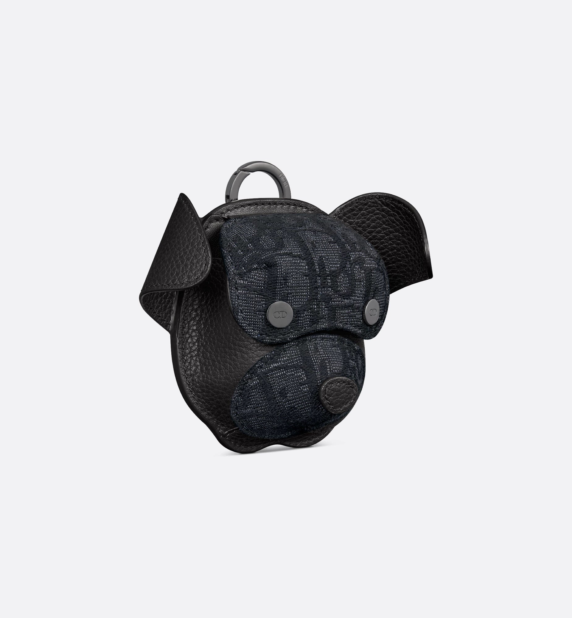 Bobby Earbud Case Black Dior Oblique Jacquard And Black Grained Calfskin