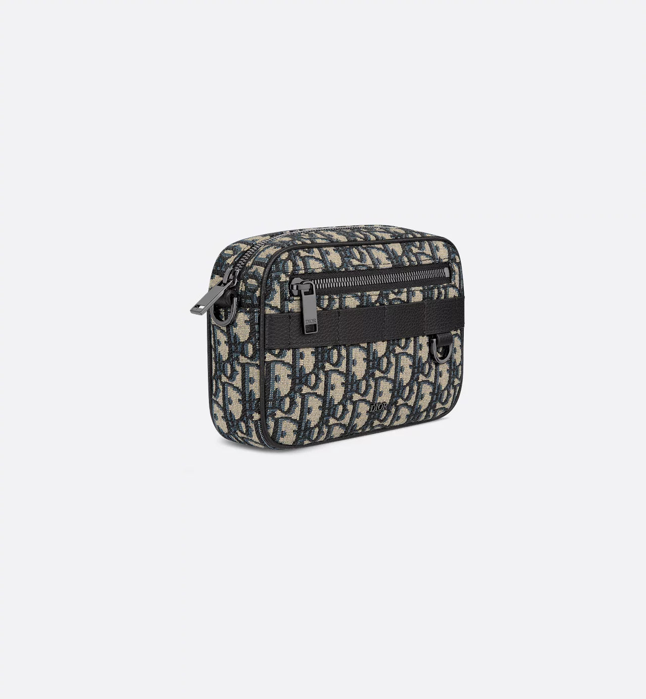 Mini Safari Bag with Strap Beige and Black Dior Oblique Jacquard