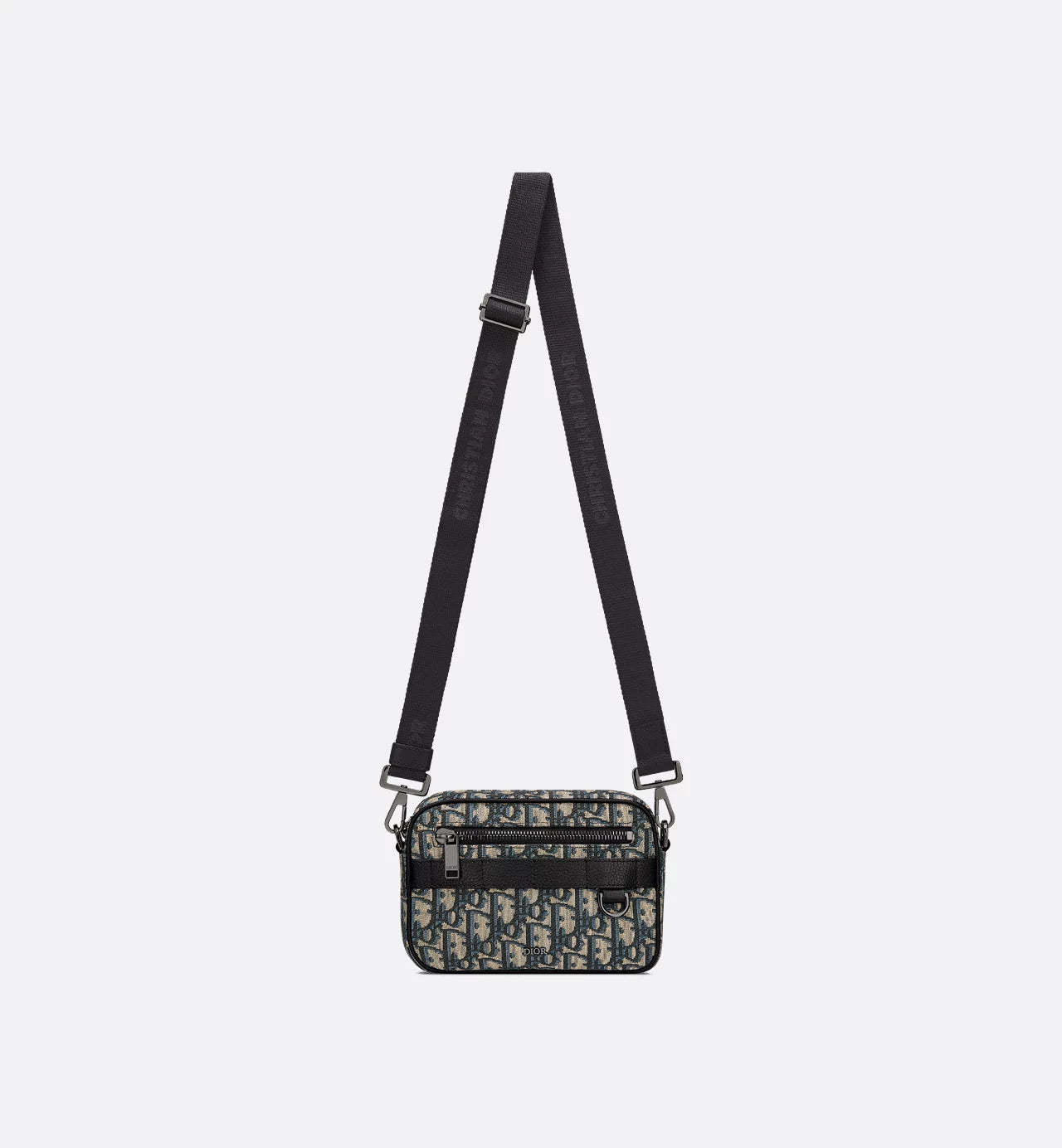 Mini Safari Bag with Strap Beige and Black Dior Oblique Jacquard Sands