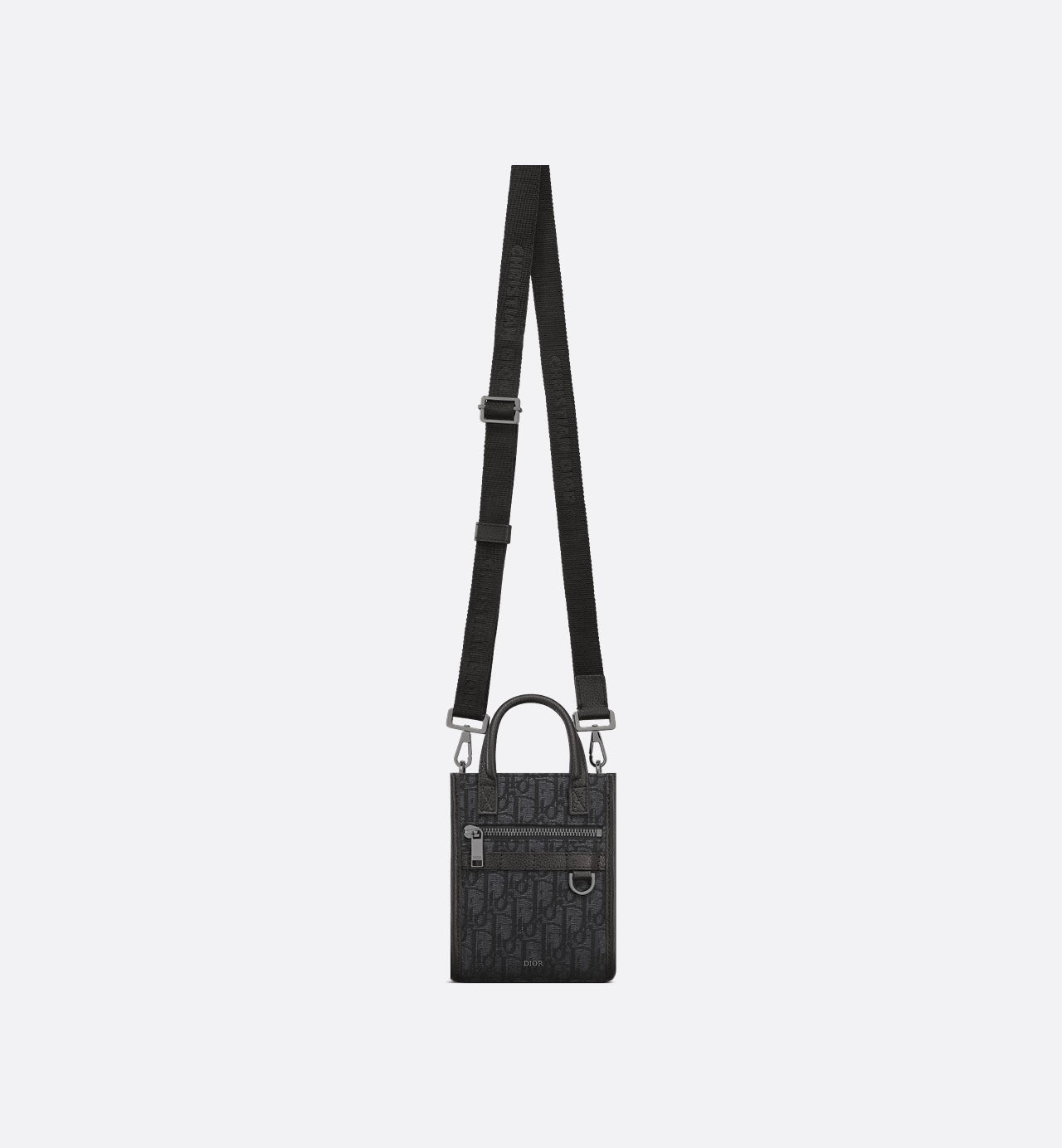 Safari North-South Mini Tote Bag Black Dior Oblique Jacquard And Grained Calfskin