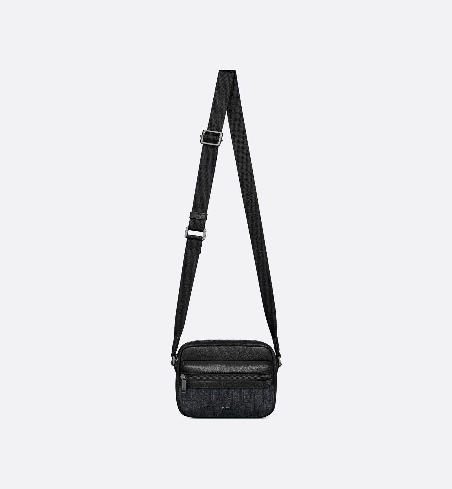 Mini Rider 2.0 Zipped Messenger Bag Black Dior Oblique Jacquard And Black Grained Calfskin