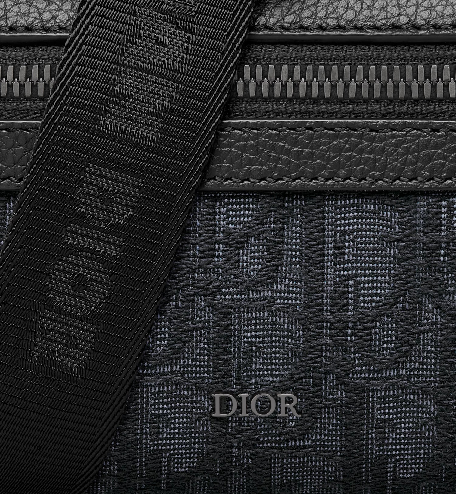 Mini Rider 2.0 Zipped Messenger Bag Black Dior Oblique Jacquard And Black Grained Calfskin