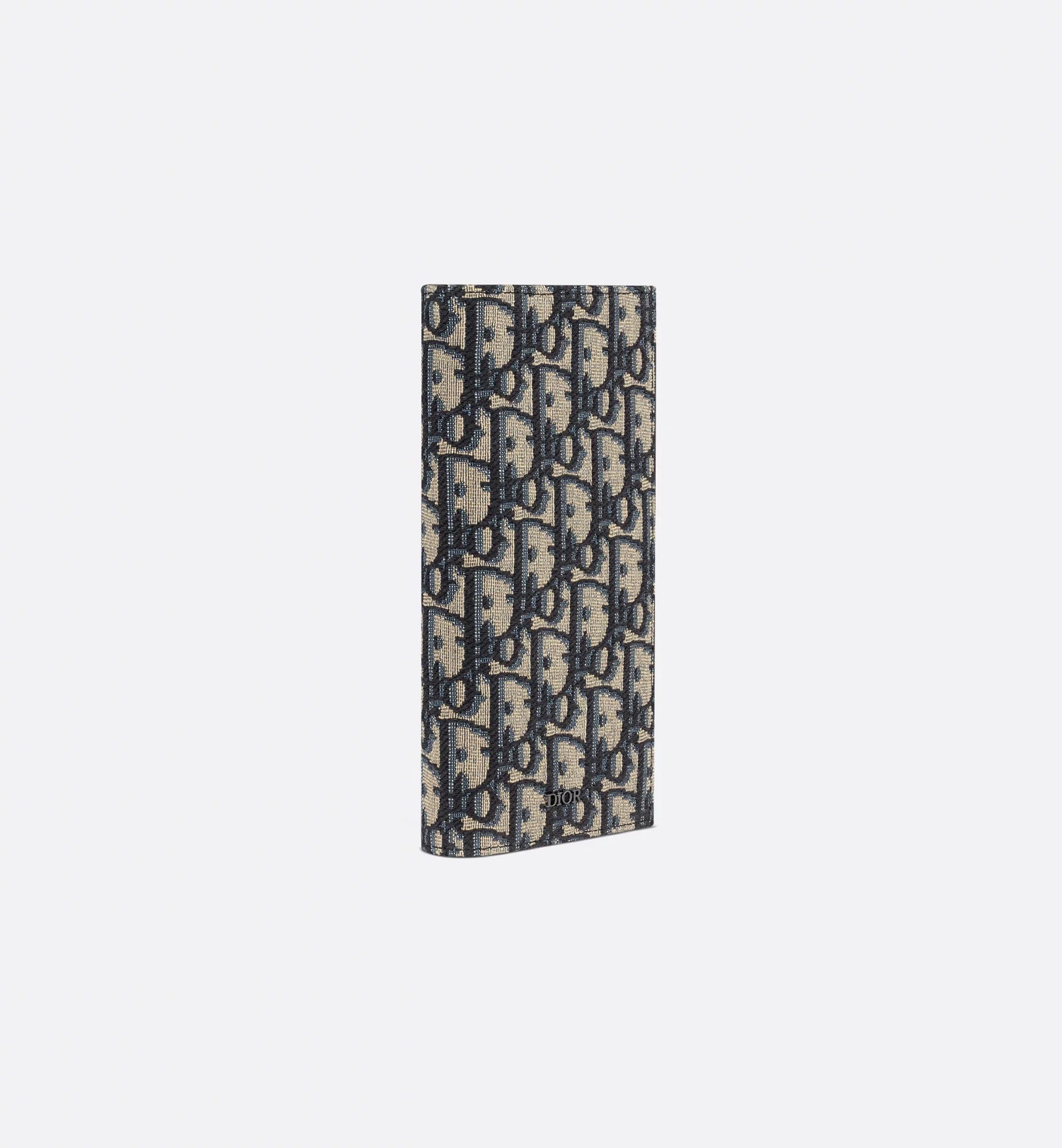 Vertical Long Wallet Beige And Black Dior Oblique Jacquard