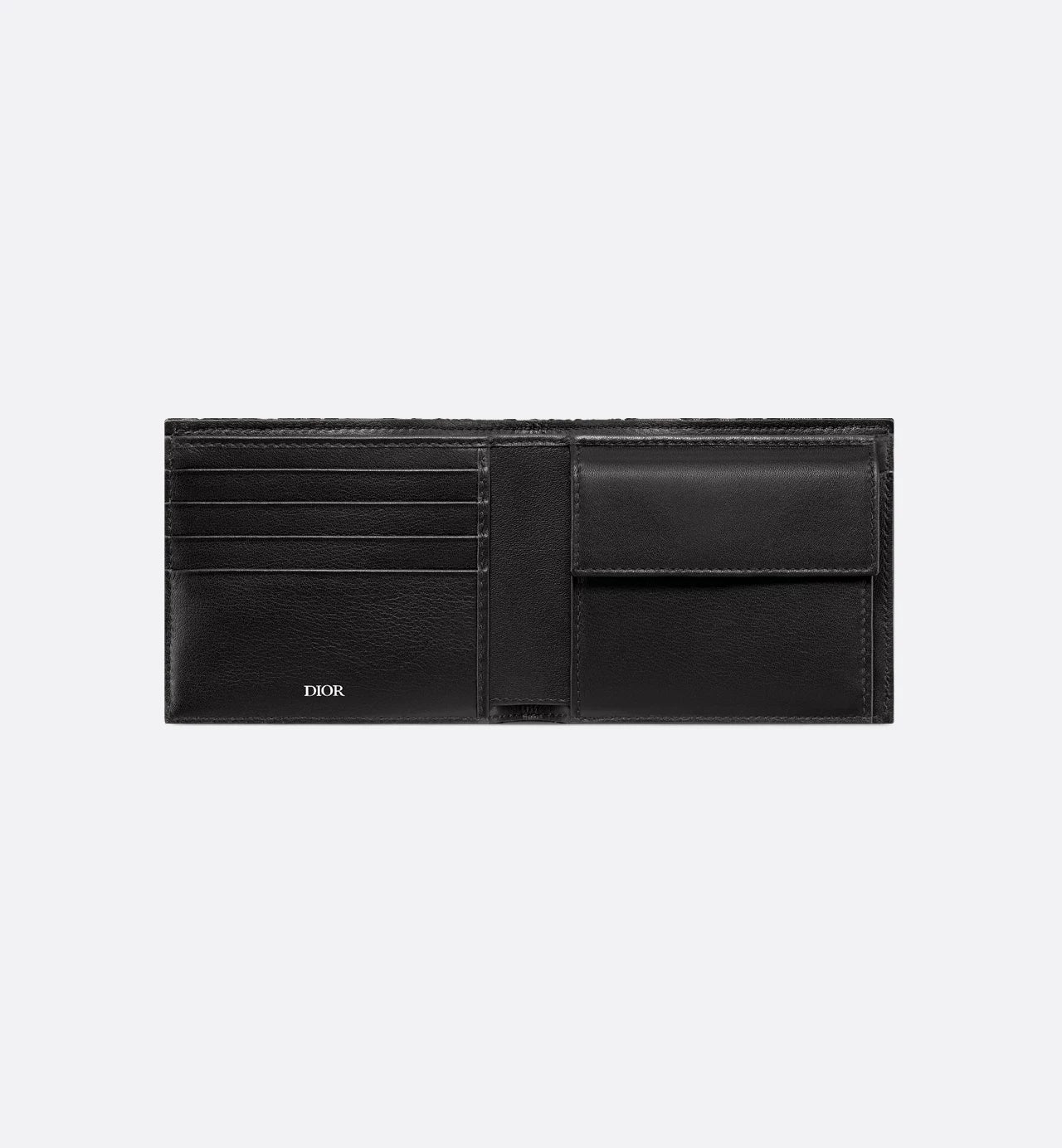 Compact Wallet Black Dior Oblique Jacquard