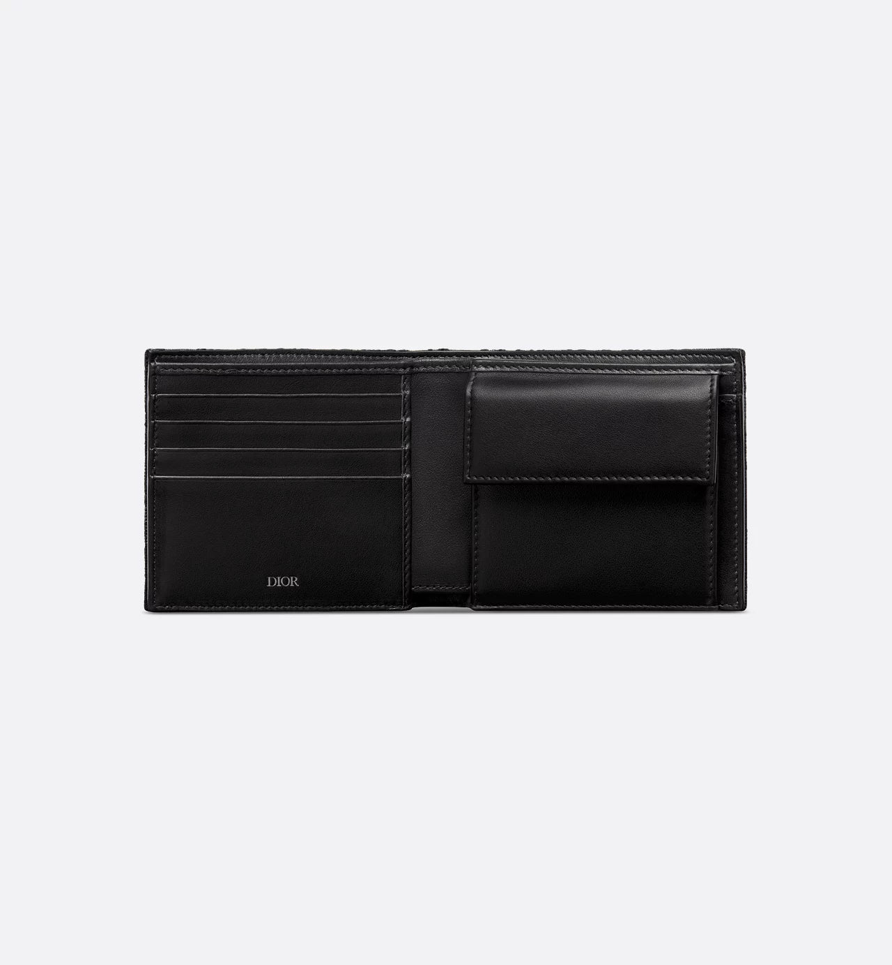 Compact Wallet Black Dior Oblique Jacquard