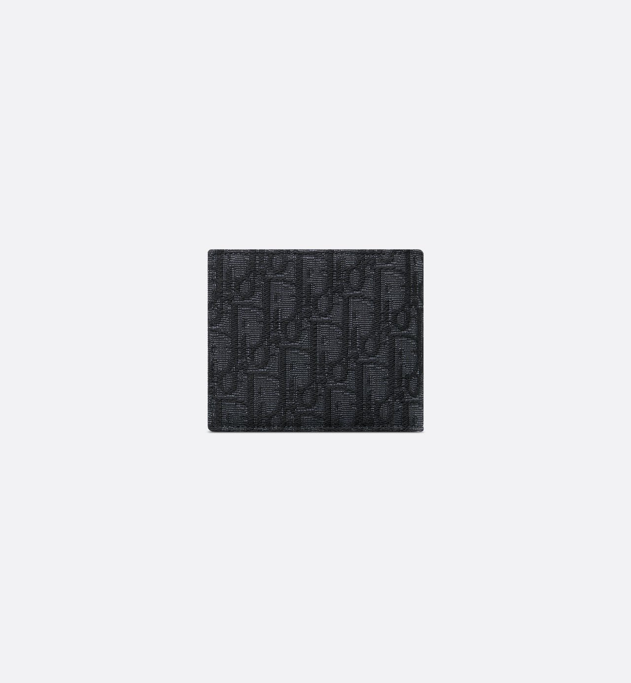 Compact Wallet Black Dior Oblique Jacquard