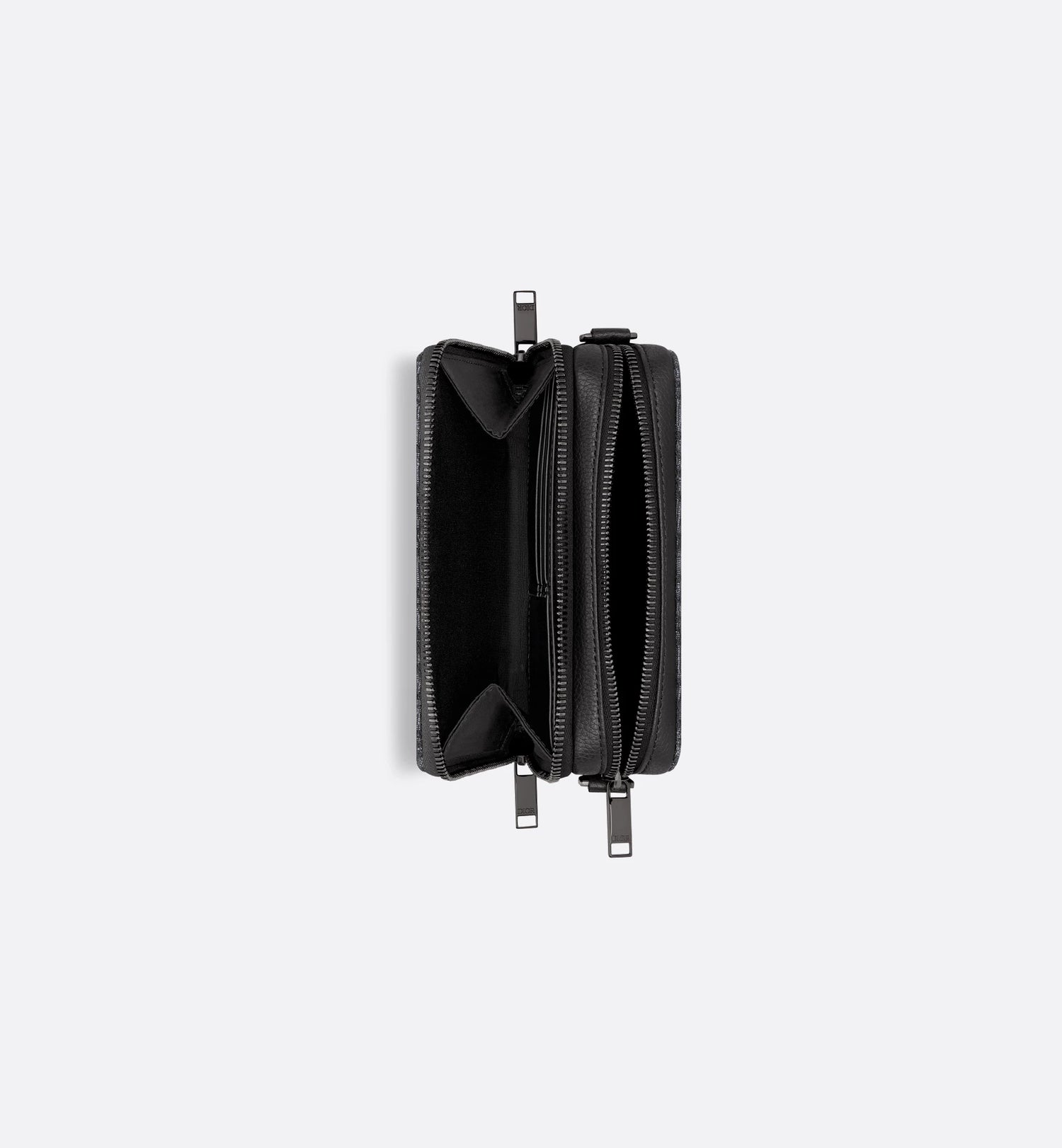 Zipped Pouch With Strap Black Dior Oblique Jacquard