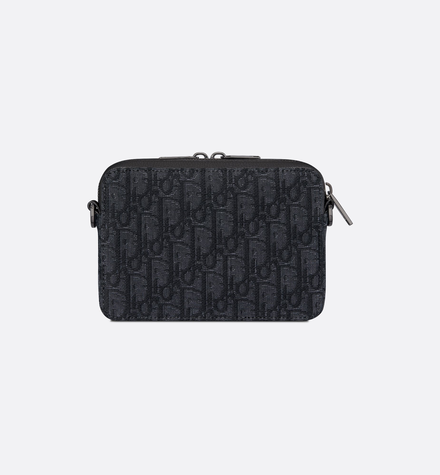 Zipped Pouch With Strap Black Dior Oblique Jacquard