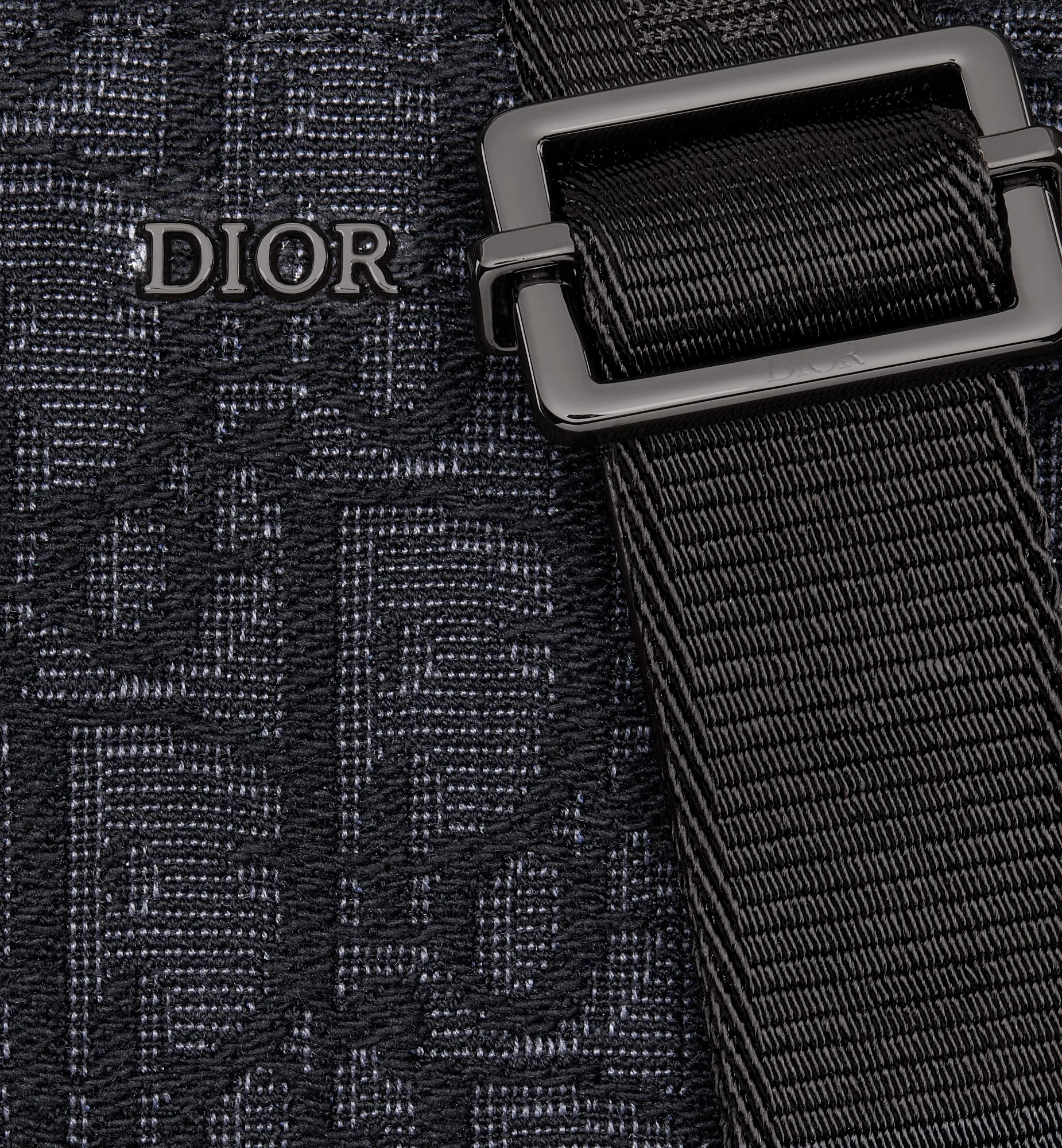 Zipped Pouch With Strap Black Dior Oblique Jacquard