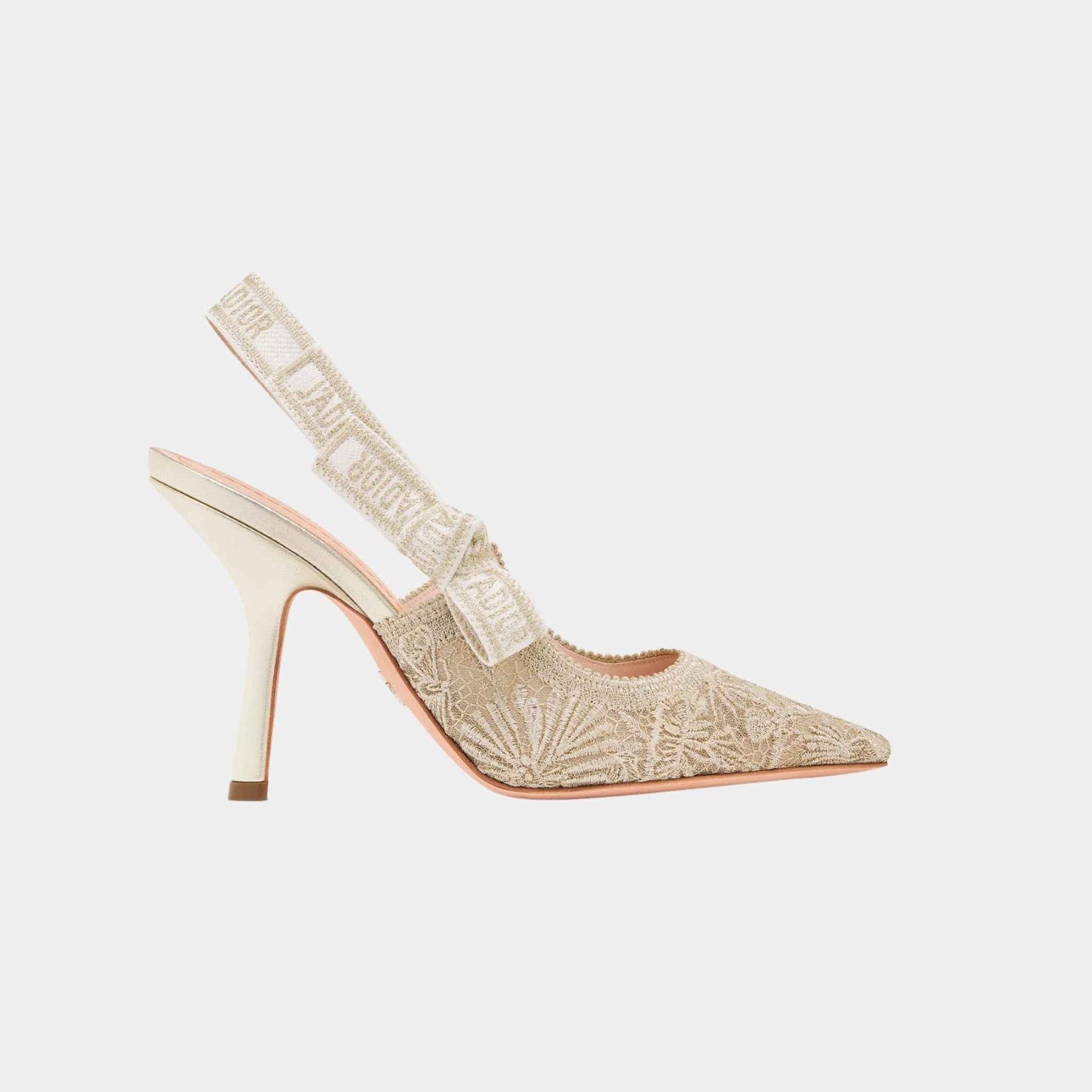 Dior JAdior Slingback Pump Transparent Mesh Gold Tone