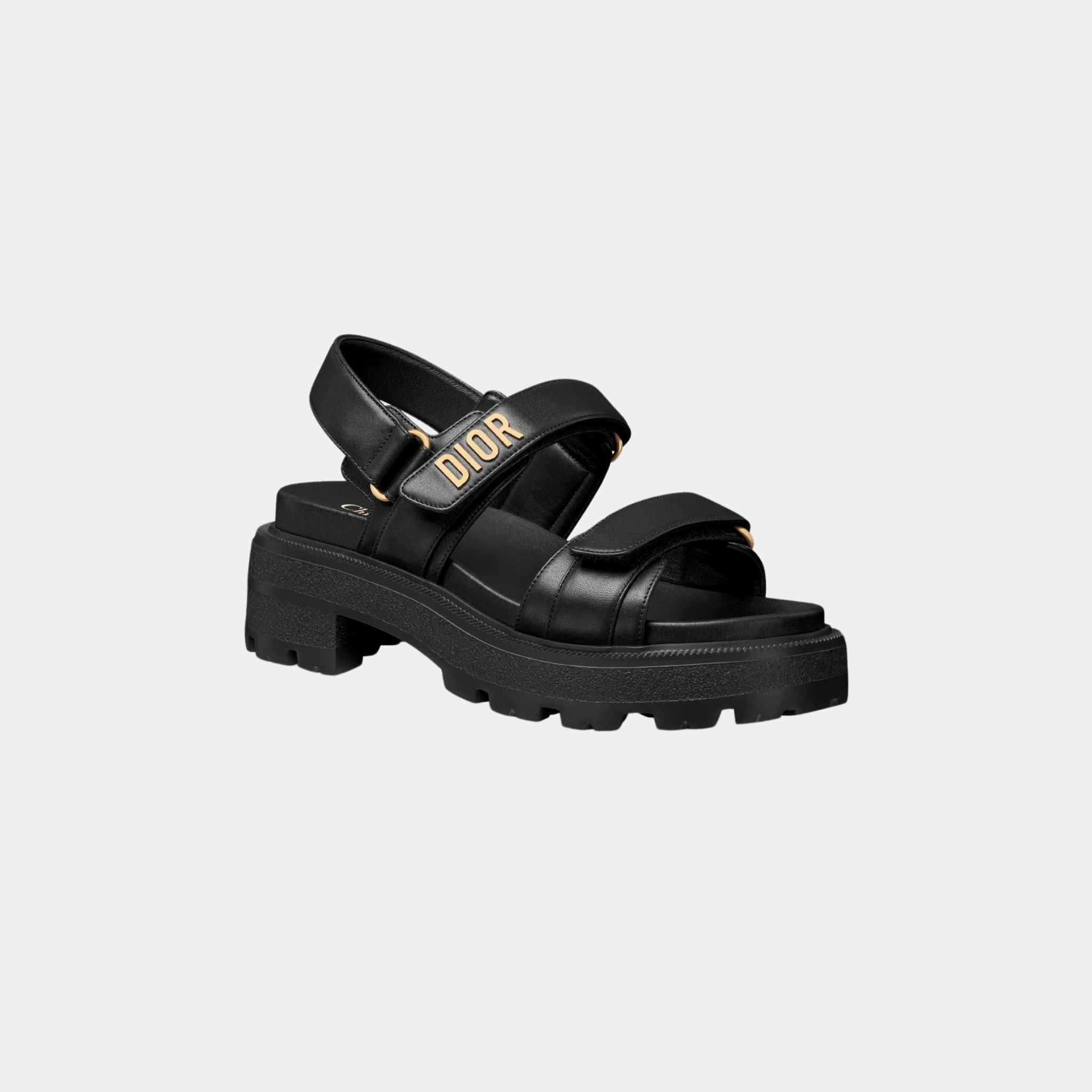 Dior Dioract Platform Sandal Black Lambskin