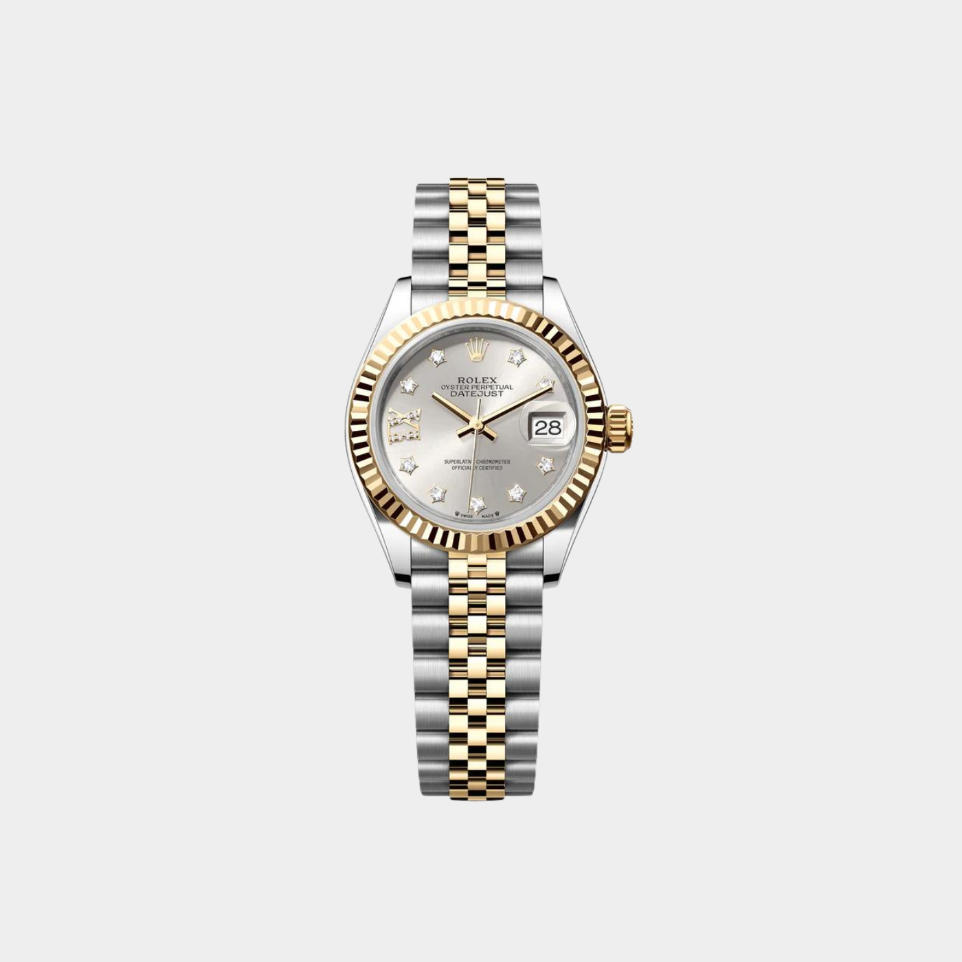 Lady-Datejust 28 Silver Dial Gold &amp; Steel Watch 279173