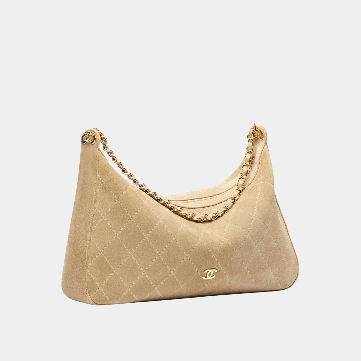 Large hobo Bag Calf &amp; gold-plated metal