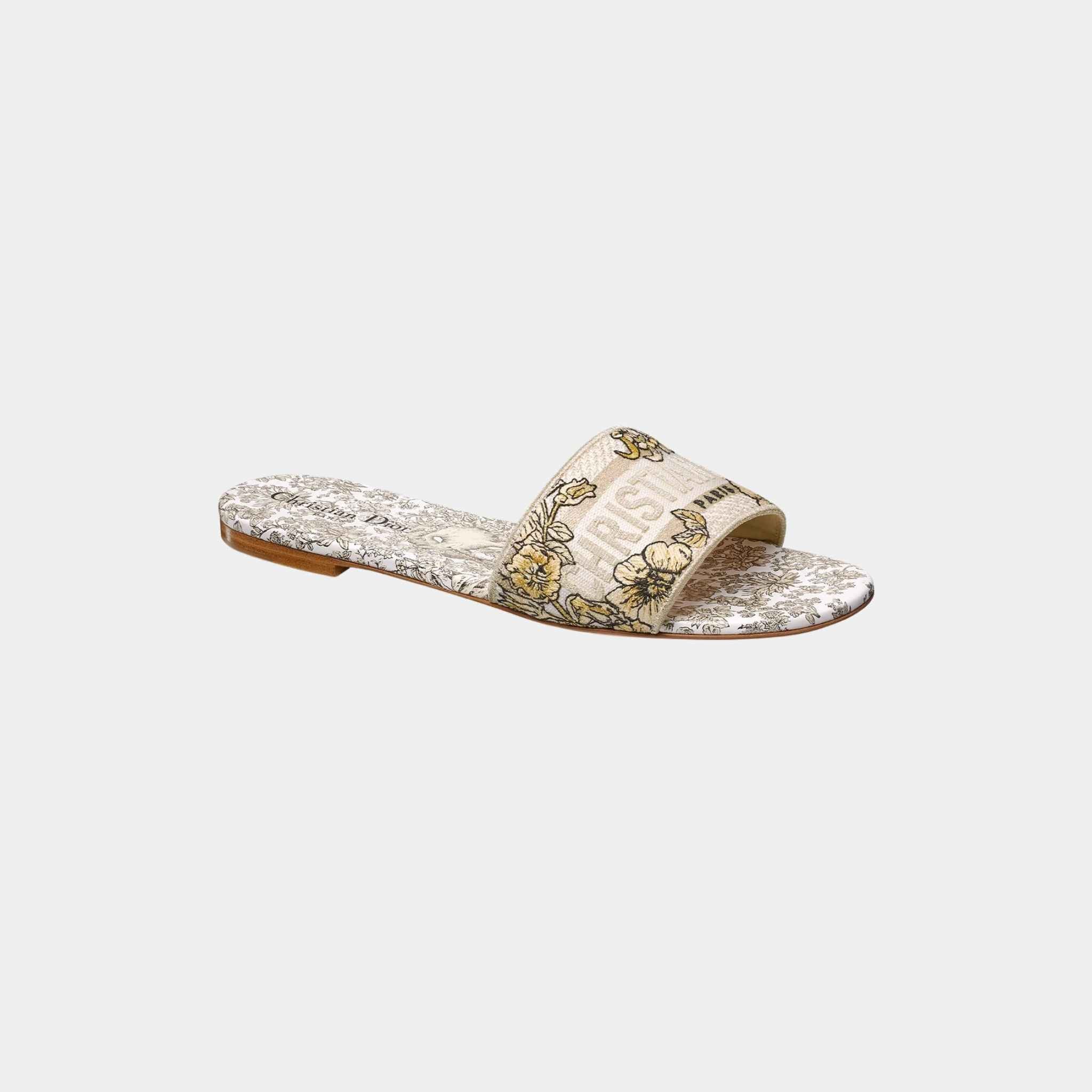 Dior Dway Slide Cotton Embroidered with Metallic Thread