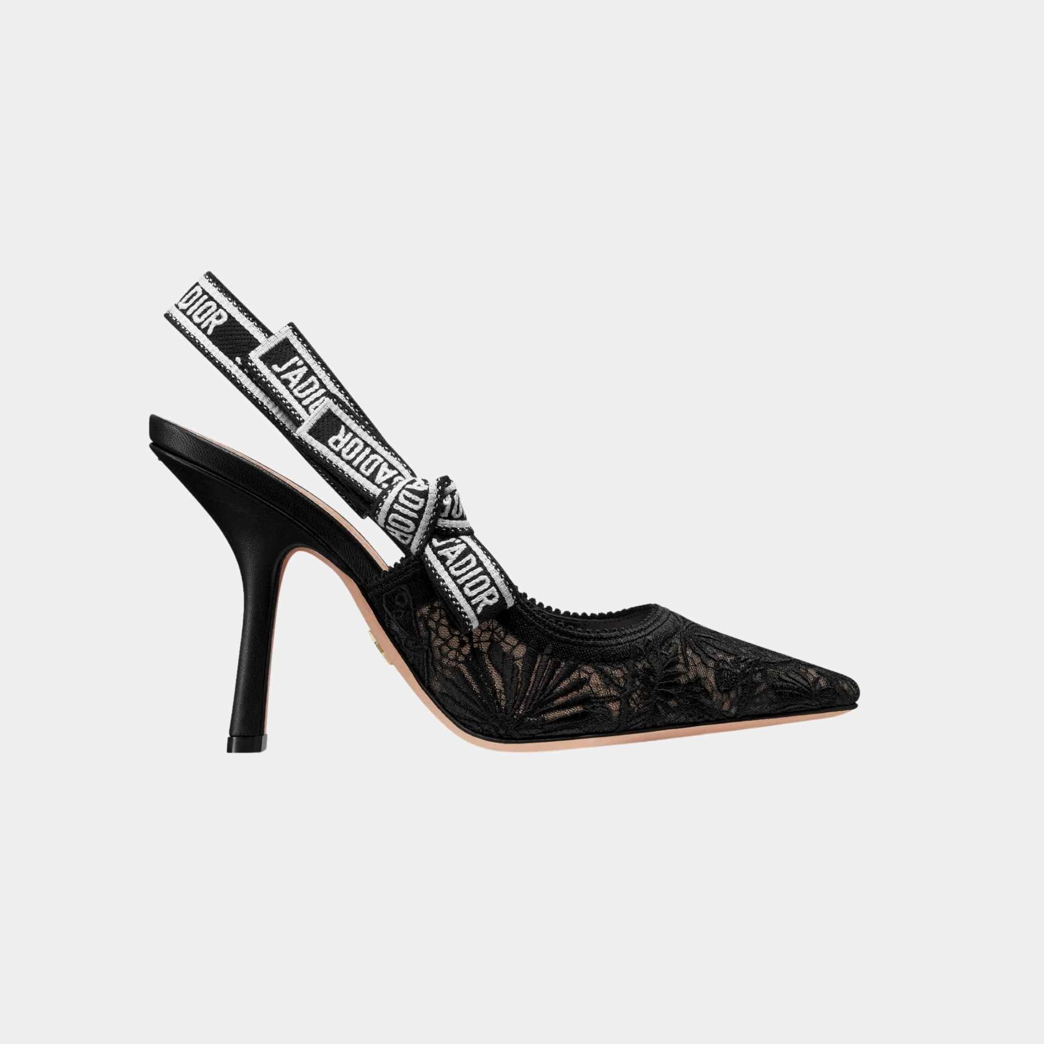 Dior JAdior Slingback Pump Transparent Mesh Black, Side