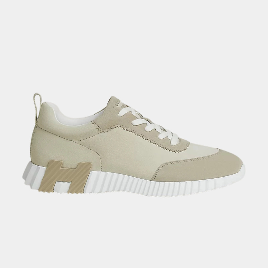 Bouncing Sneaker in fabric ribbon And Suede Goatskin