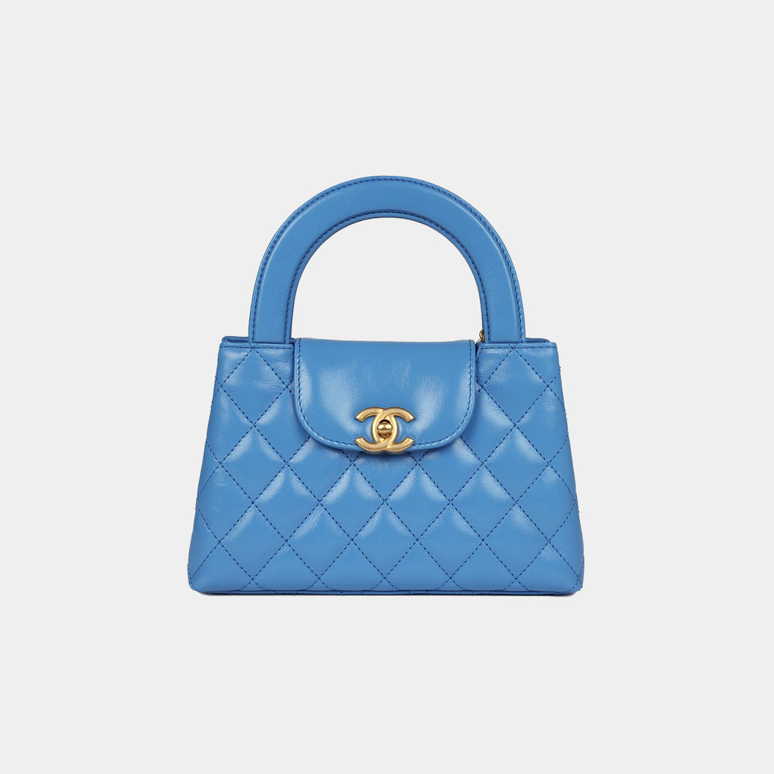 CHANEL SMALL CABAS - BLUE CALFSKIN