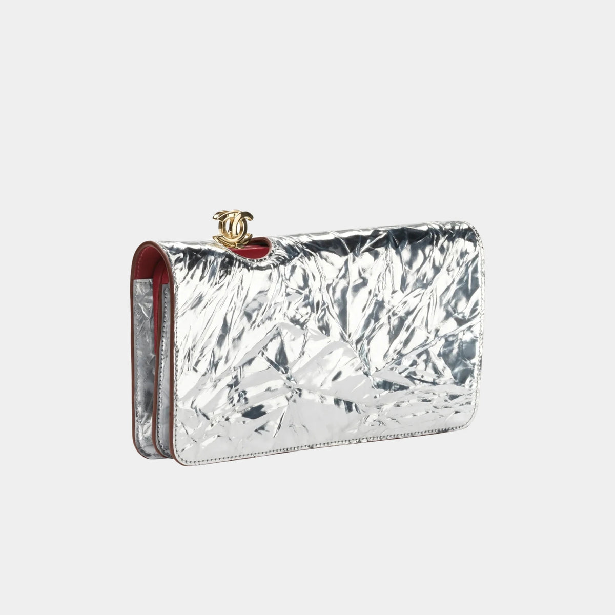 Clutch Leather &amp; Gold-Tone Metal