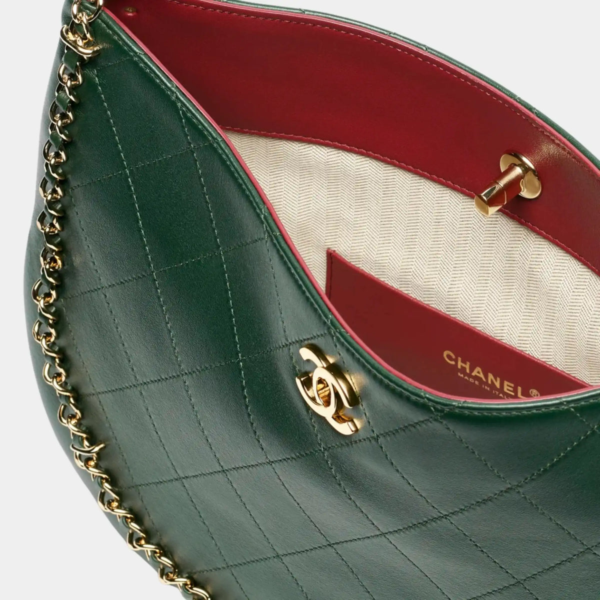 hobo bag Lamb &amp; gold-plated metal