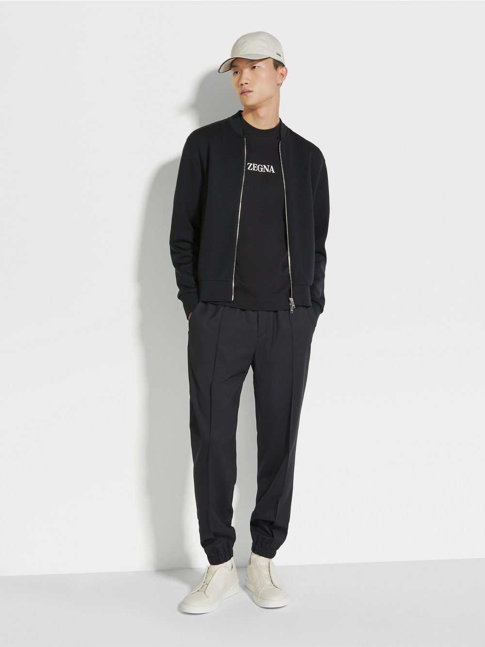 Black High Performance Wool Blend Bomber