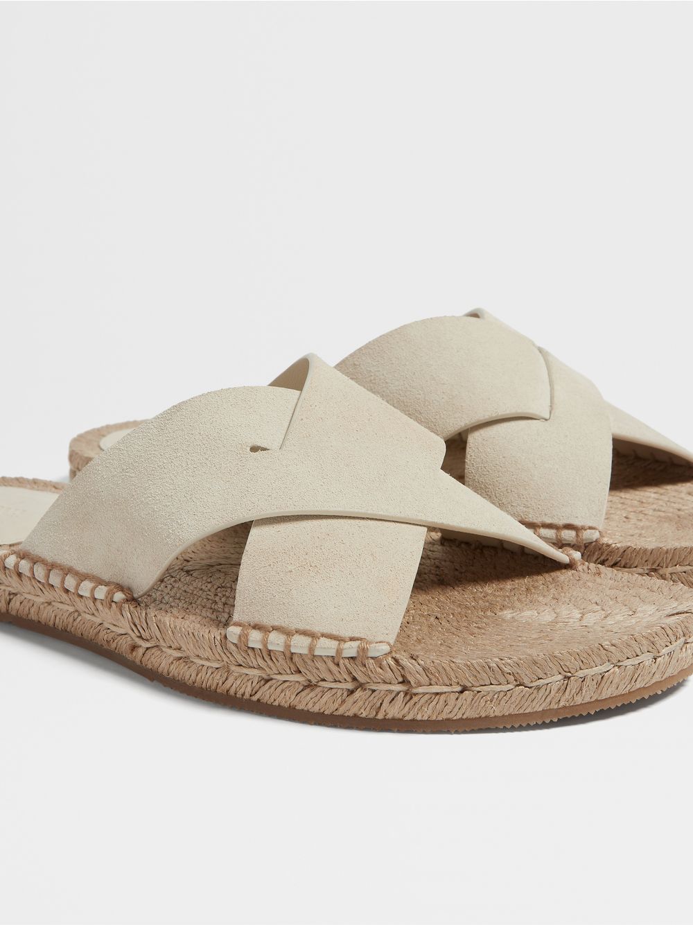 Off White Suede Espadrille Sandals