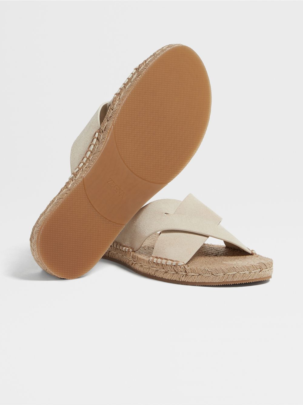 OFF WHITE SUEDE ESPADRILLE SANDALS