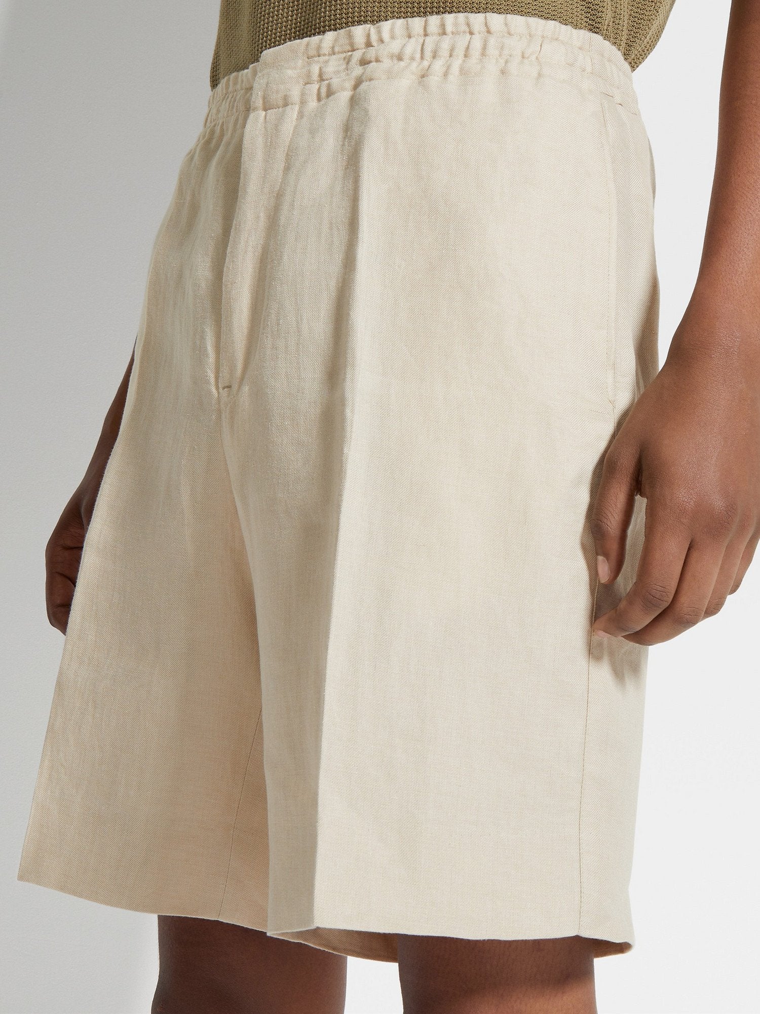 Light Beige Oasi Lino Short Pants