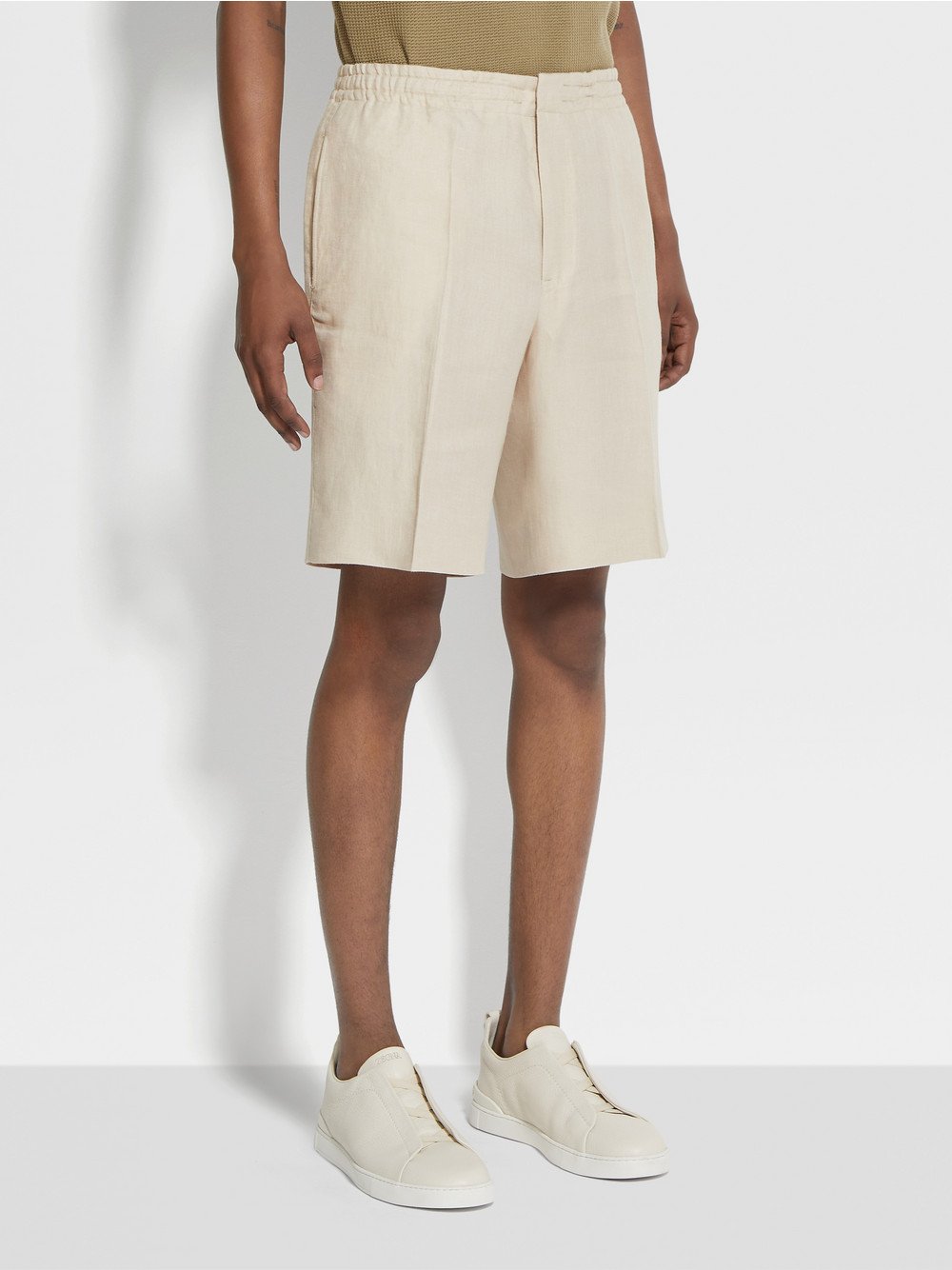 LIGHT BEIGE OASI LINO SHORT PANTS