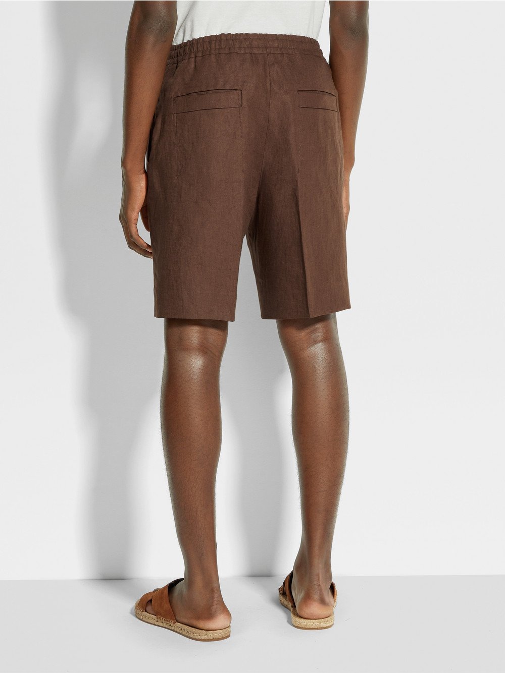 Brown Oasi Lino Short Pants