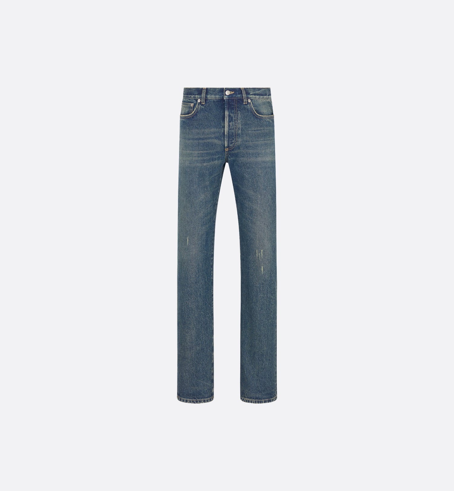 Long Regular Jeans Blue Cotton Twill