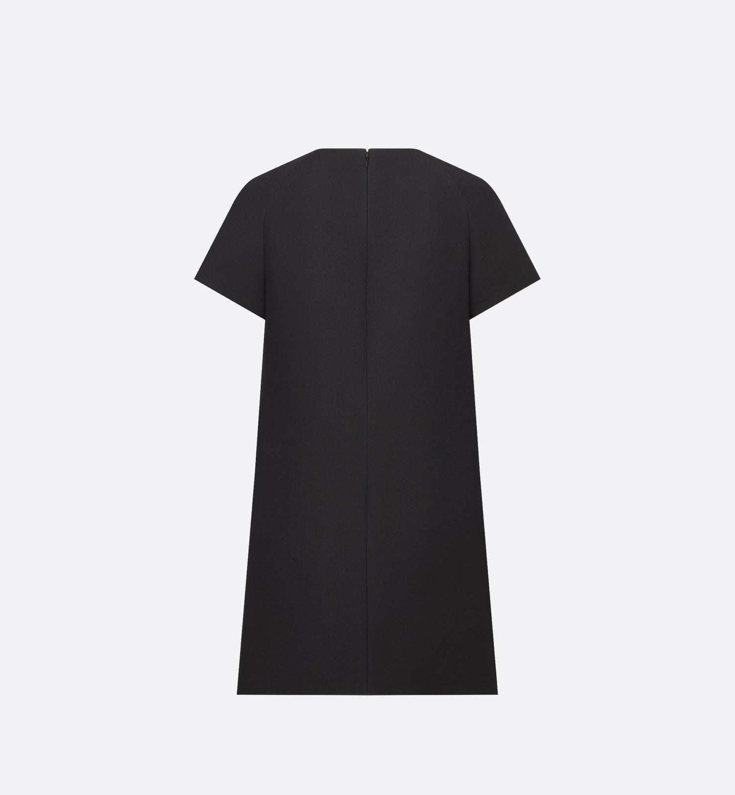 Straight Dress Black Wool And Silk