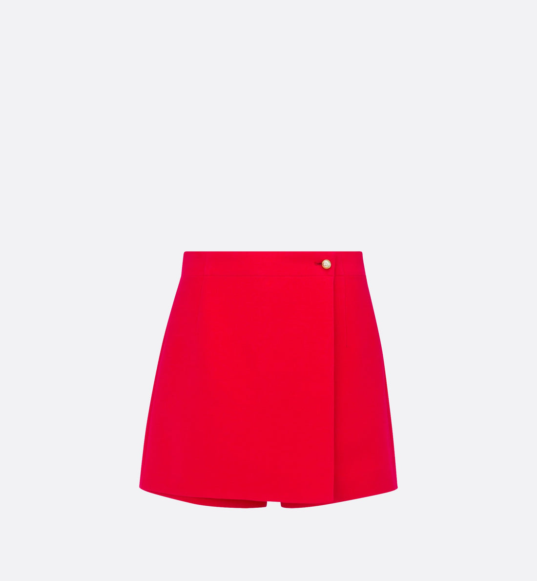 Dioramour Skort With Cd Button Red Lightweight Wool And Silk