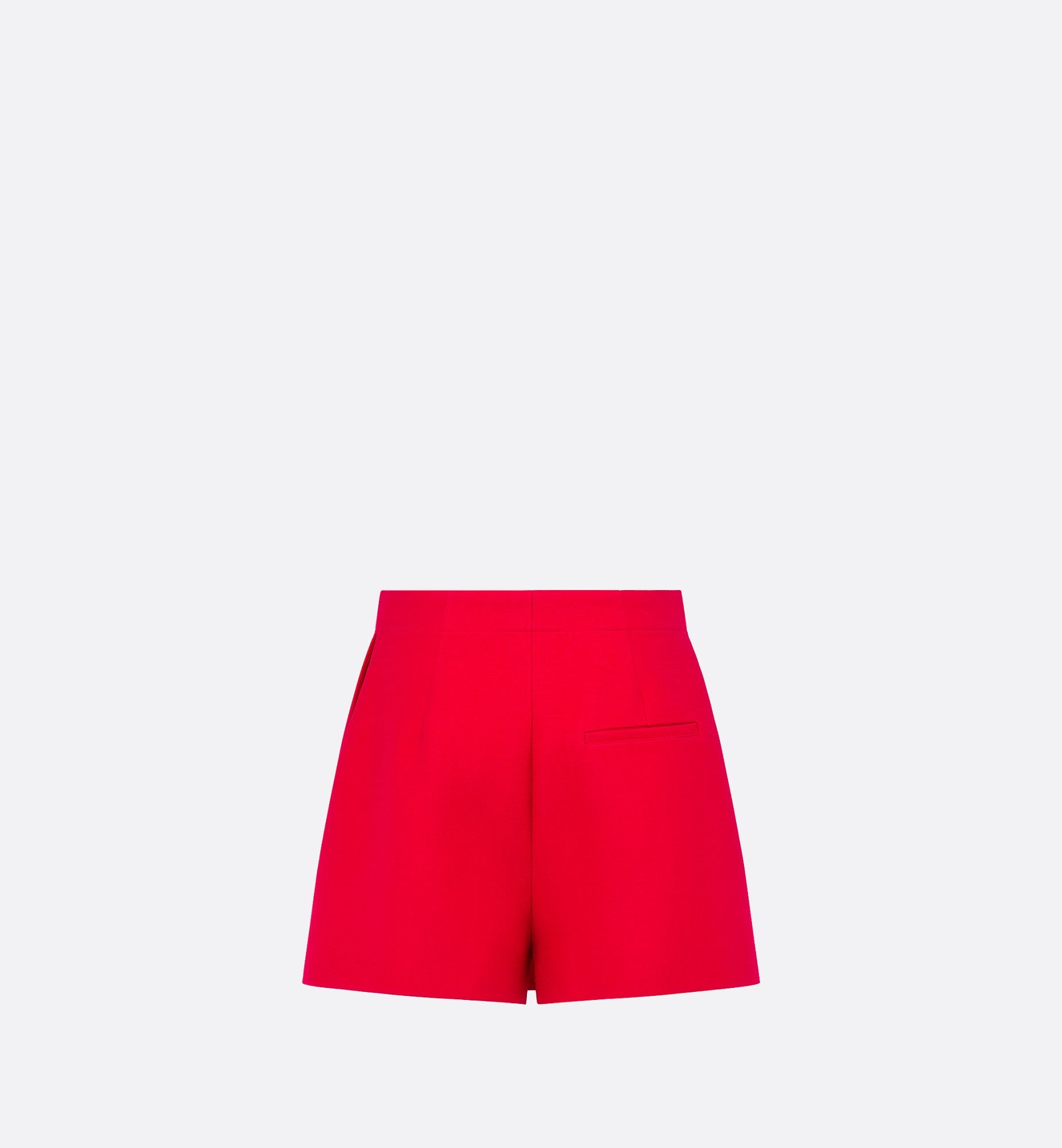 Dioramour Skort With Cd Button Red Lightweight Wool And Silk