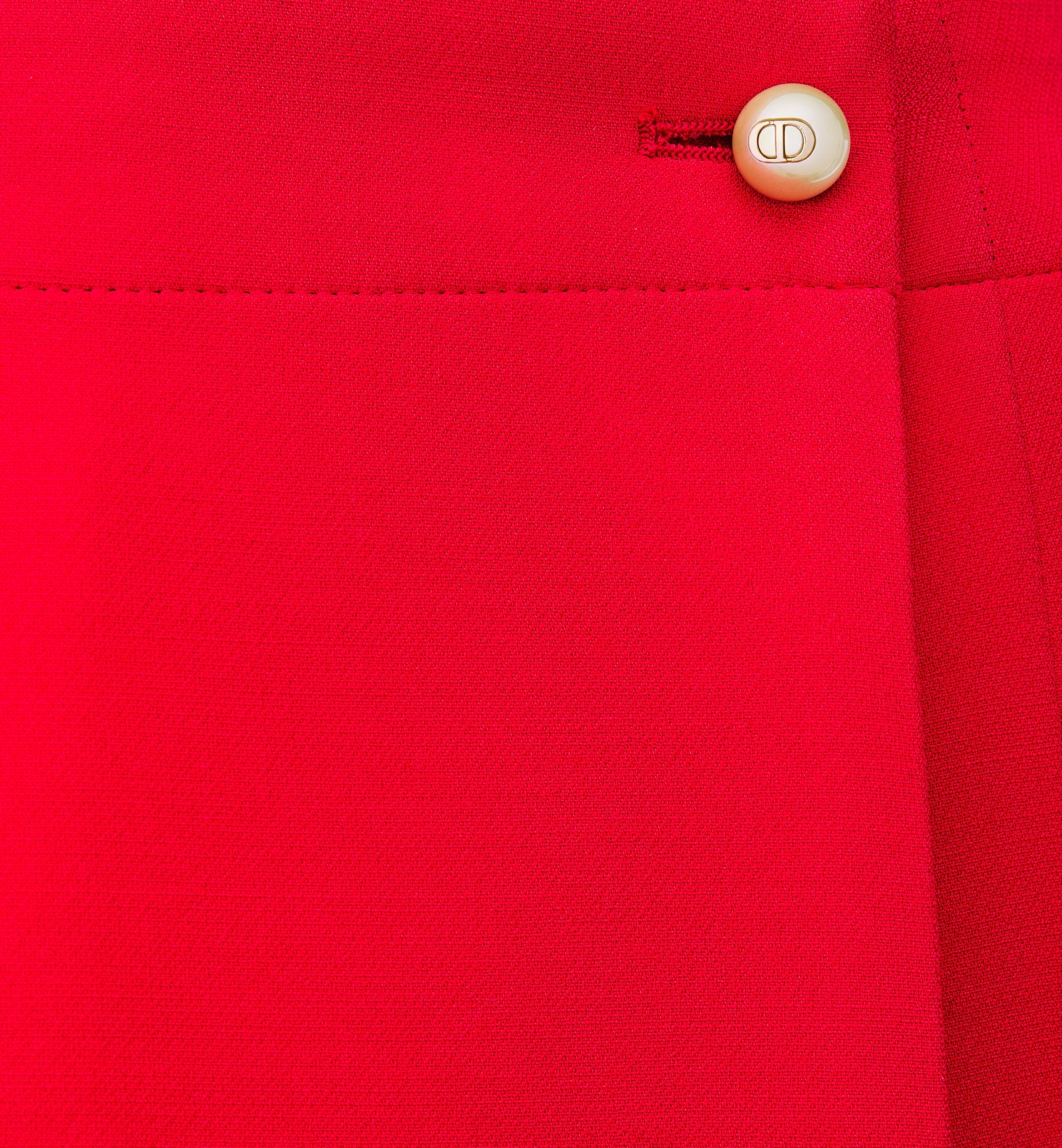 Dioramour Skort With Cd Button Red Lightweight Wool And Silk