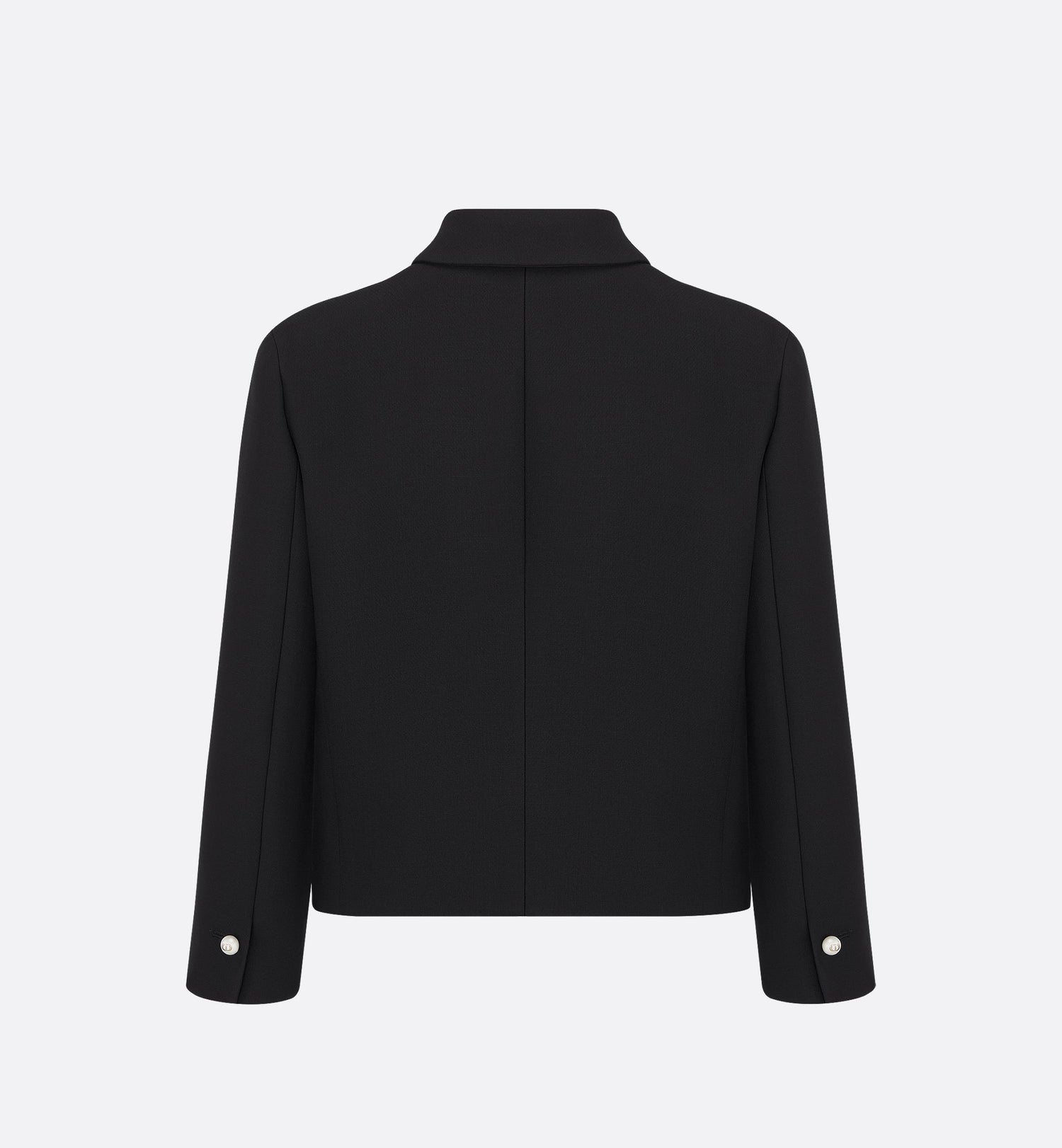 Cropped Jacket Black Wool And Silk