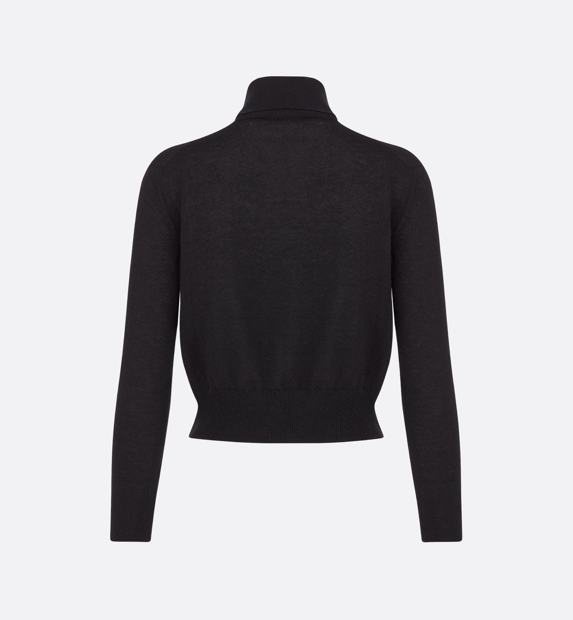 Tied Collar Sweater Black Cashmere Knit